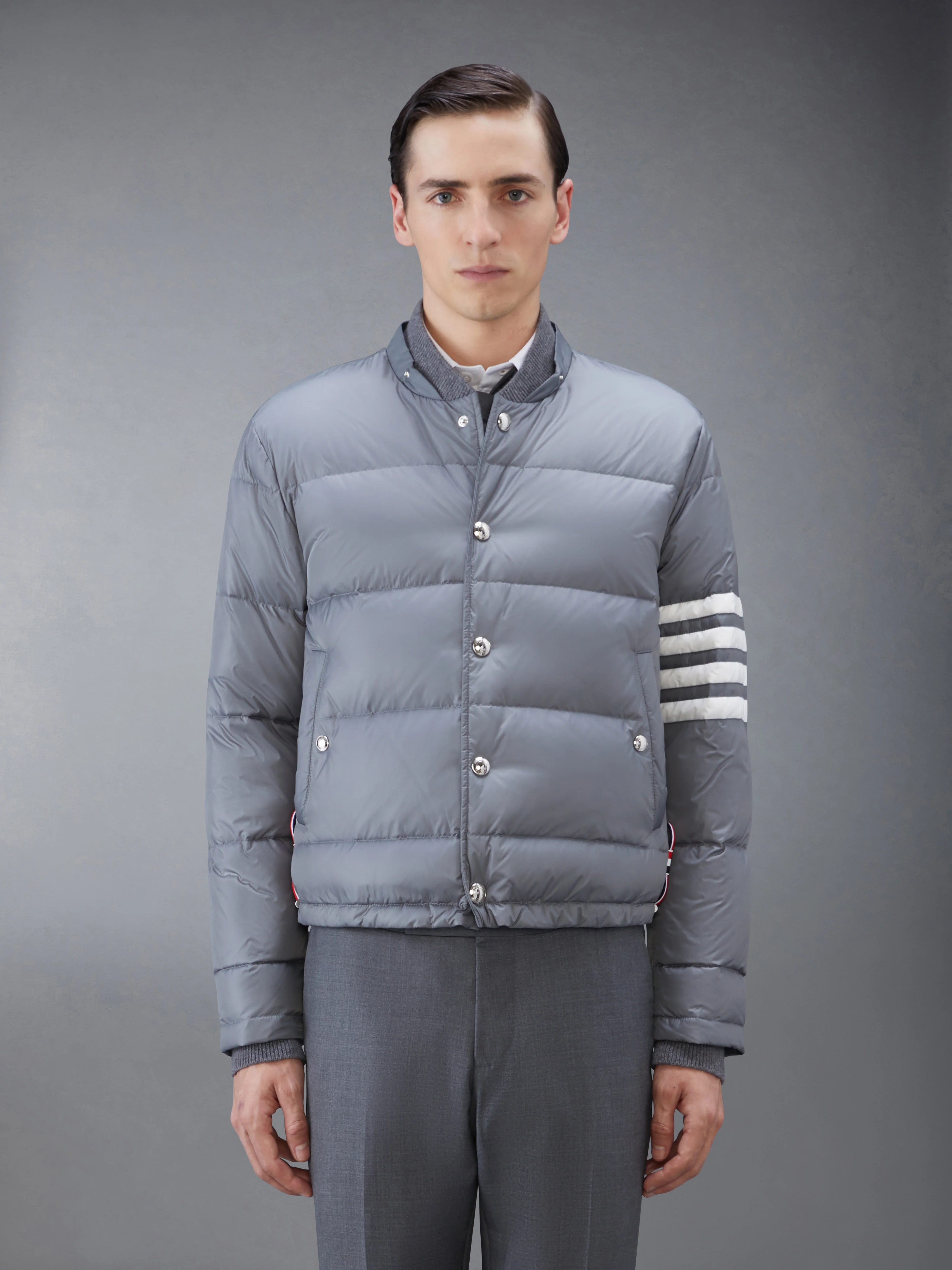MATTE NYLON  4-BAR DOWN FILLED BOMBER - Image 2