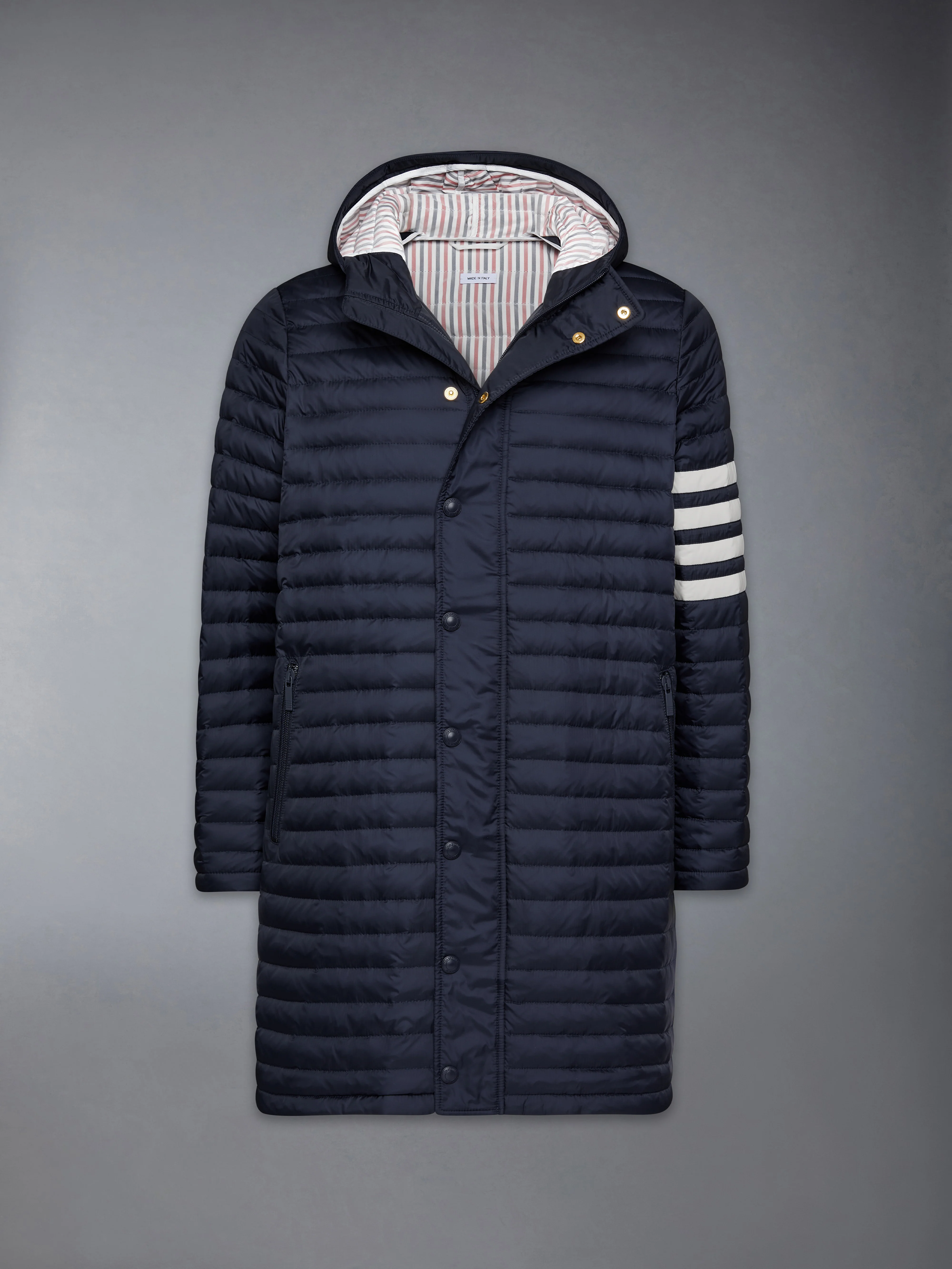 MATTE NYLON 4-BAR QUILTED DOWN FILLED HOODED COAT - Image 7