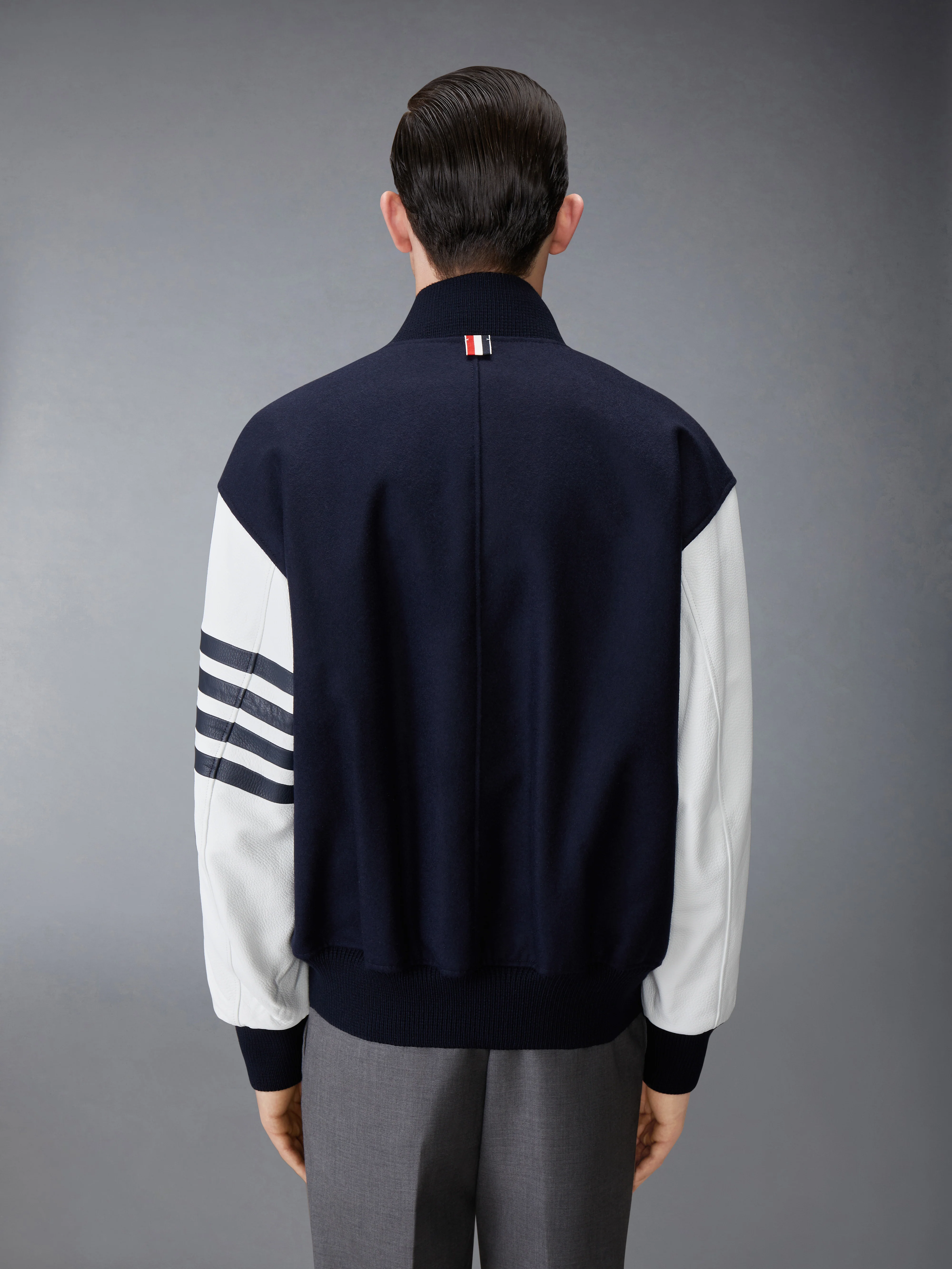 MELTON WOOL 4-BAR OVERSIZED BLOUSON JACKET - Image 3