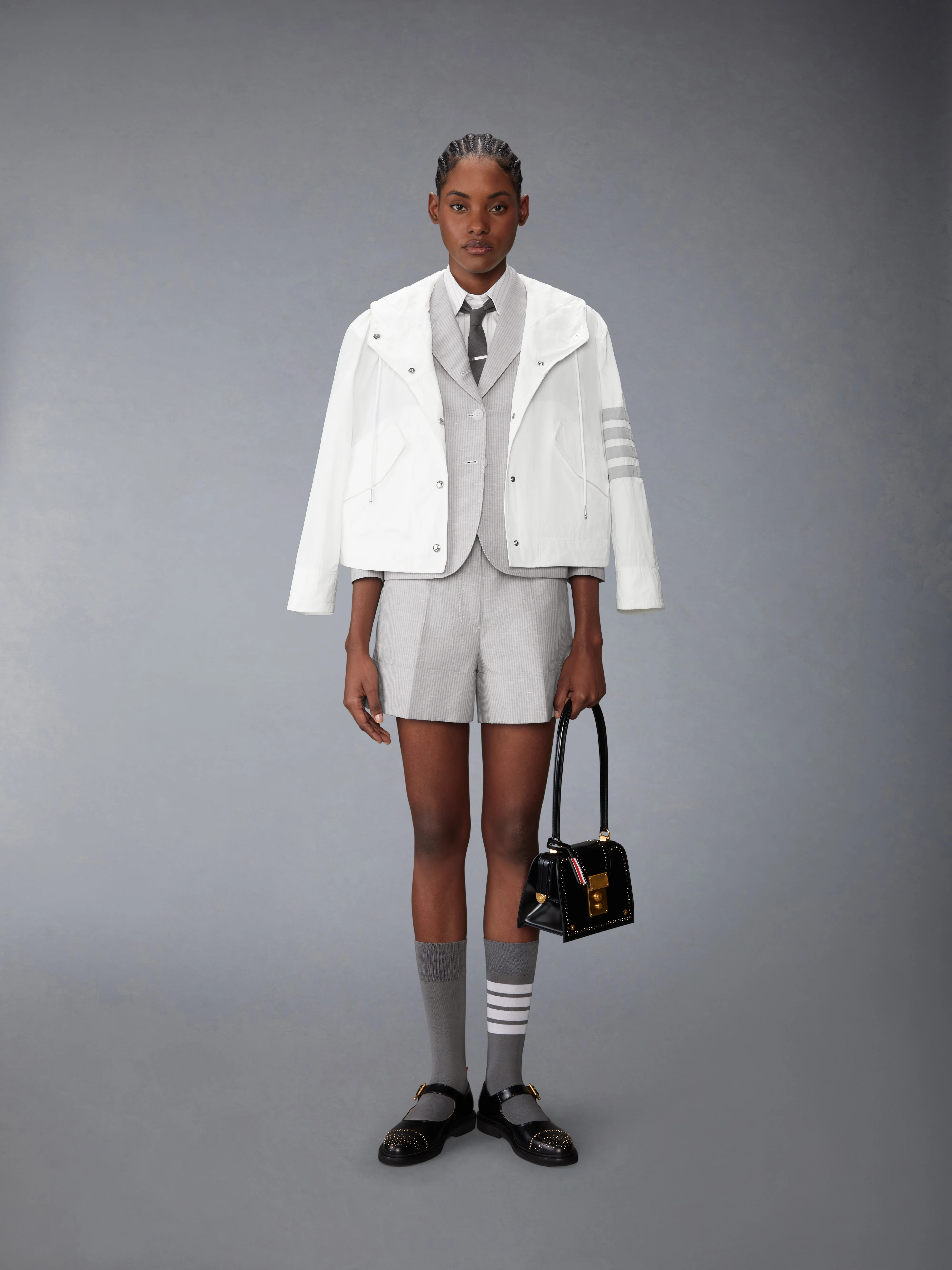 MEMORY TECH 4-BAR CROPPED ANORAK JACKET - Image 3