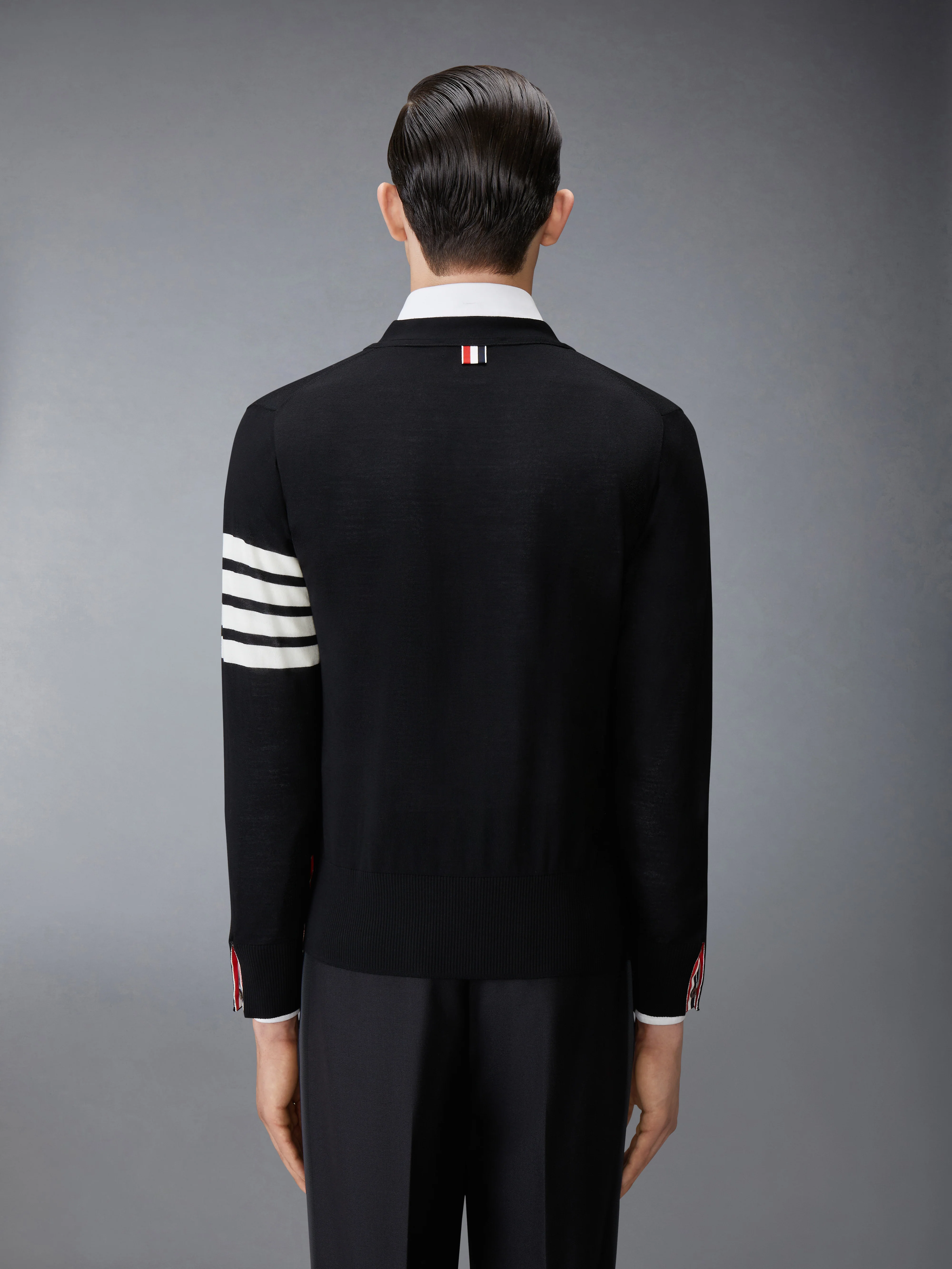 MERINO WOOL 4-BAR CLASSIC V-NECK CARDIGAN - Image 2