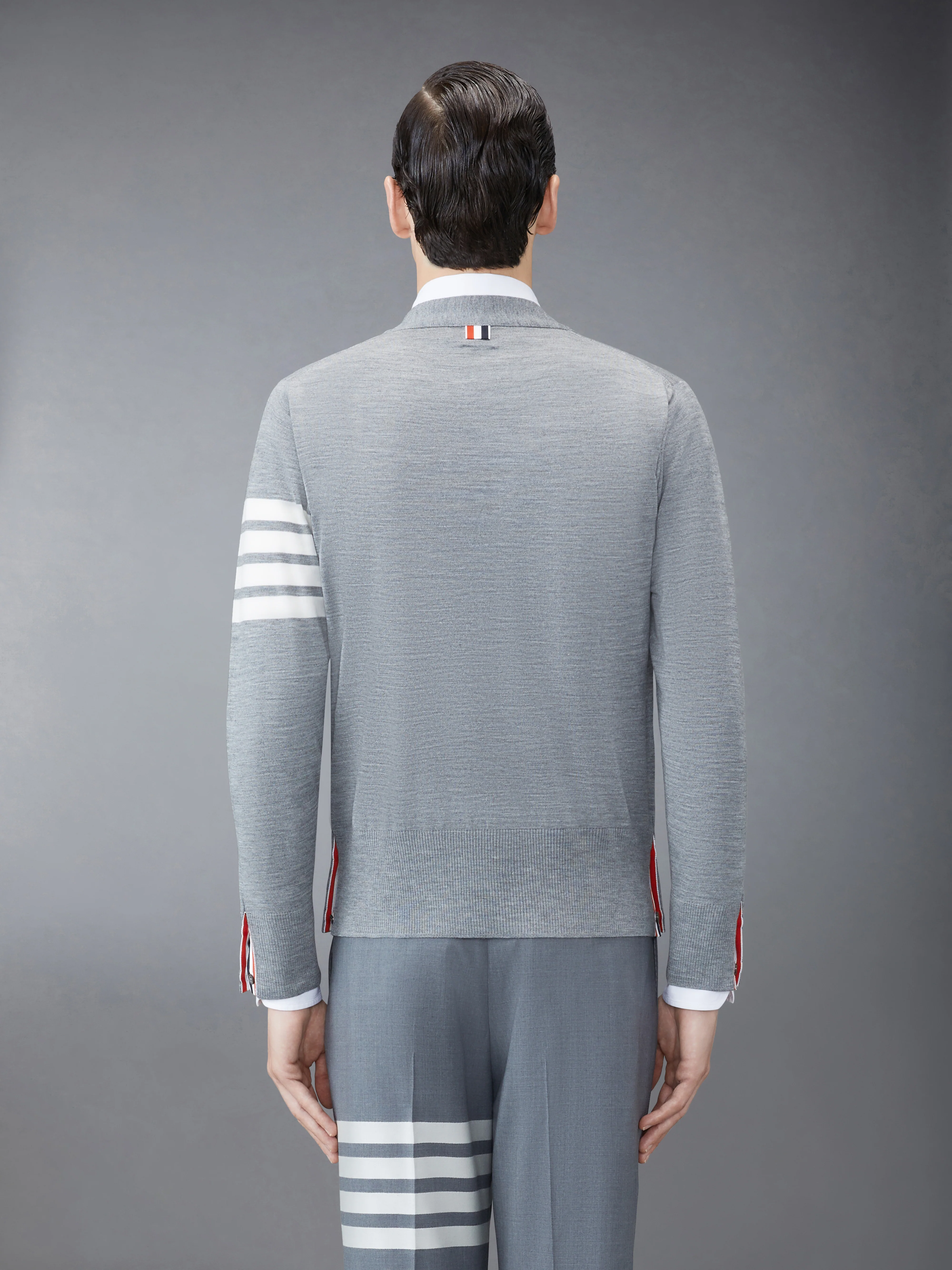MERINO WOOL 4-BAR CLASSIC V-NECK CARDIGAN - Image 2