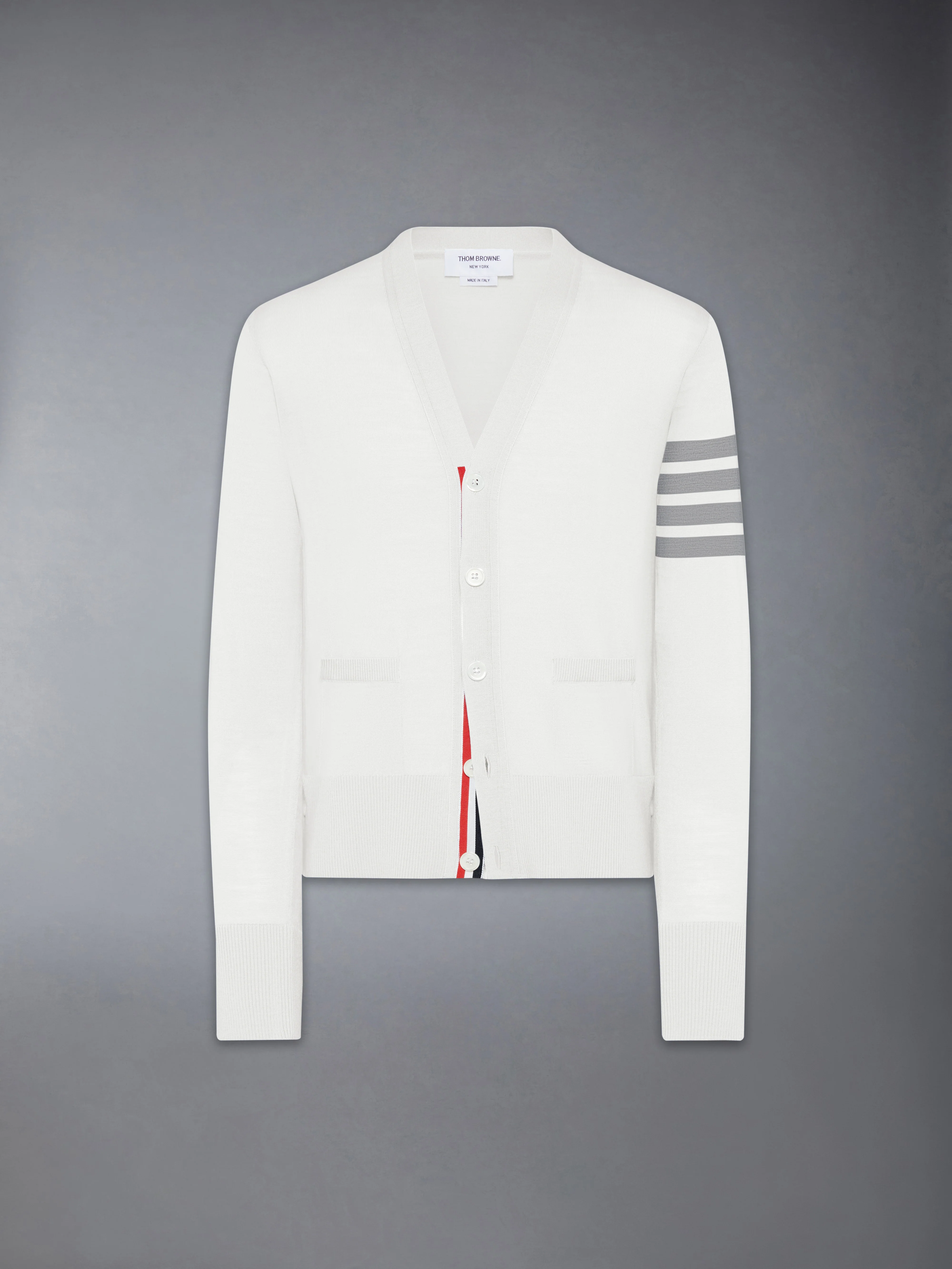 MERINO WOOL 4-BAR CLASSIC V-NECK CARDIGAN - Image 6