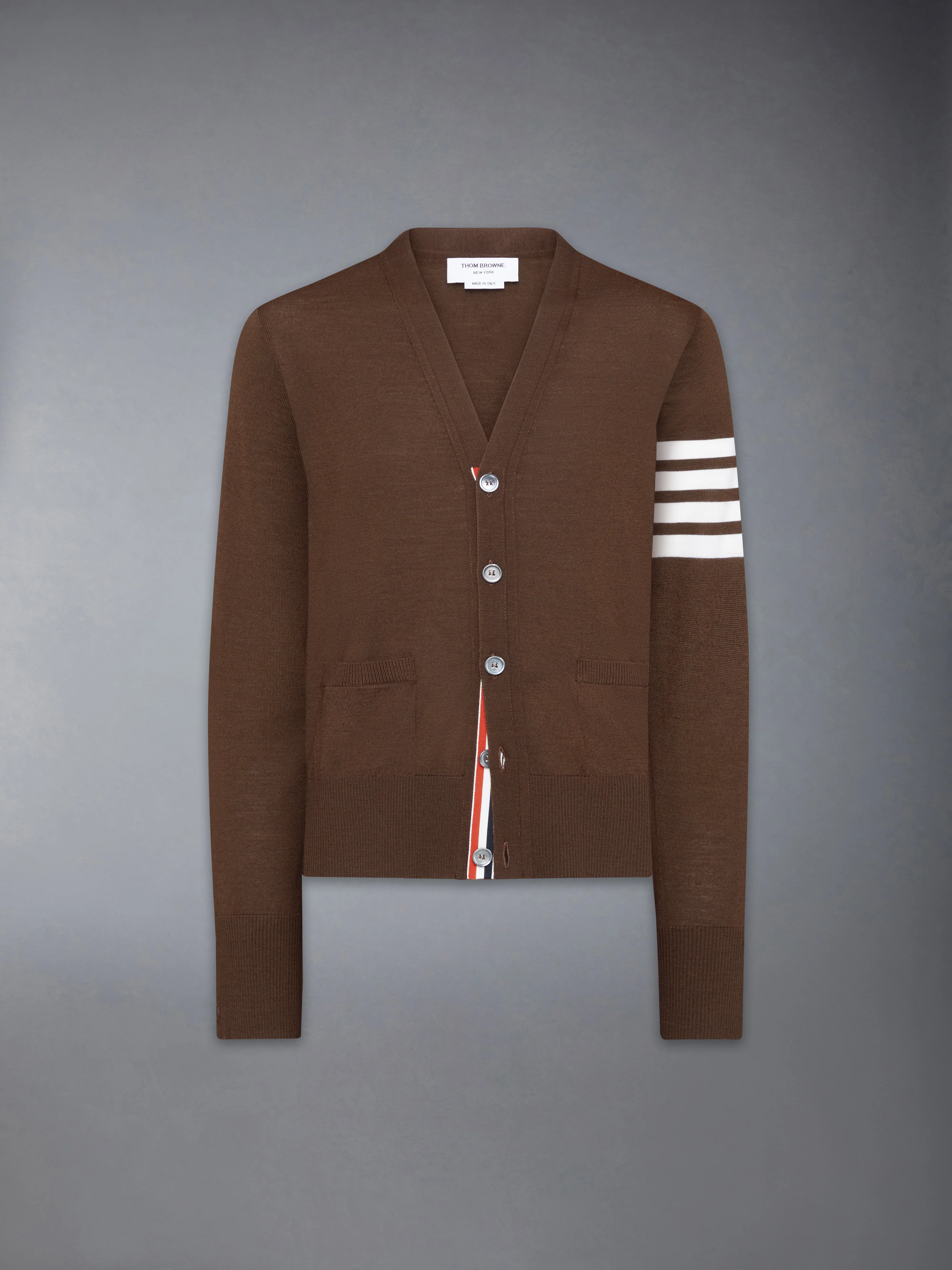 MERINO WOOL 4-BAR CLASSIC V-NECK CARDIGAN - Image 6