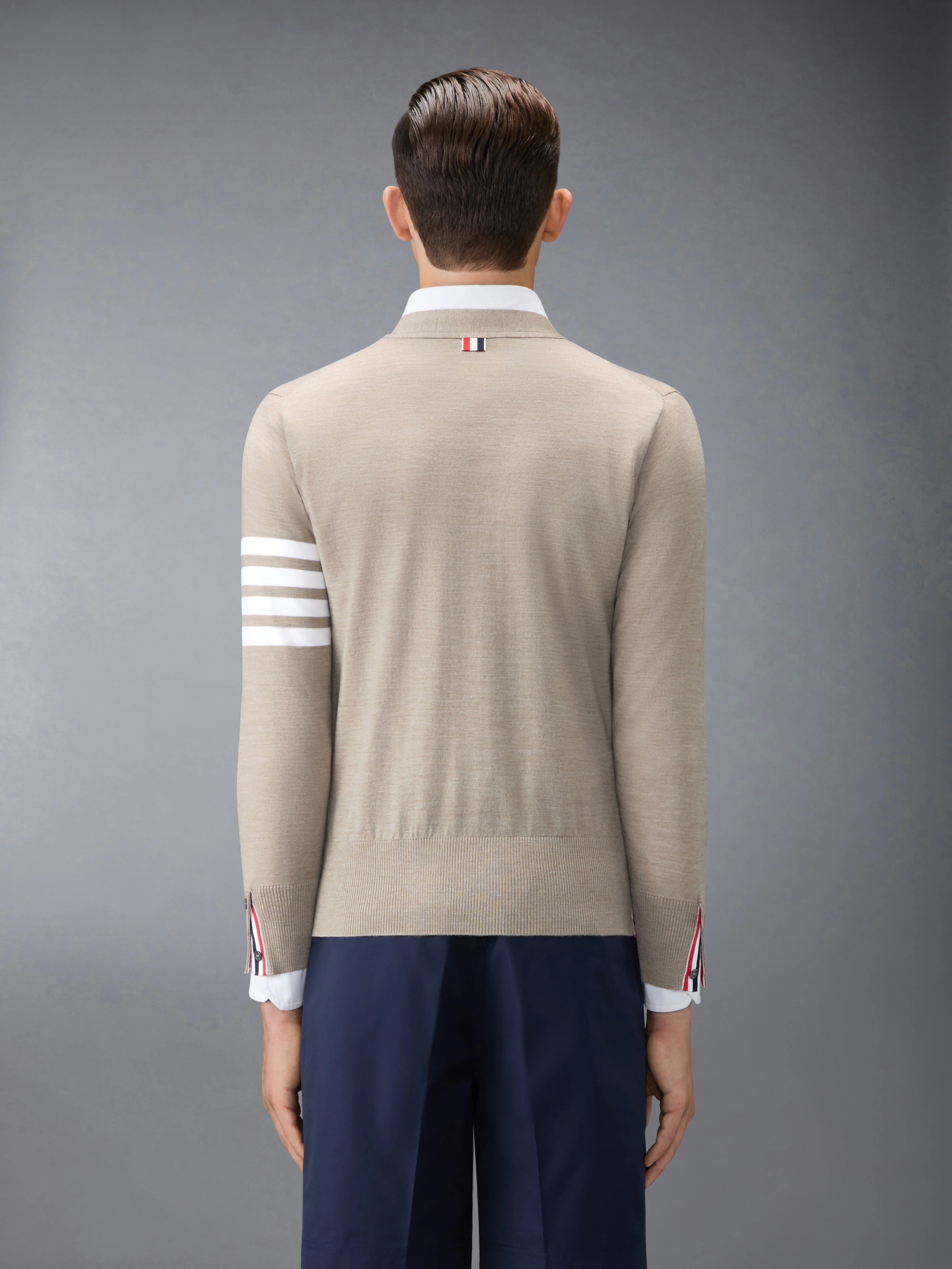 MERINO WOOL 4-BAR CLASSIC V-NECK CARDIGAN - Image 2