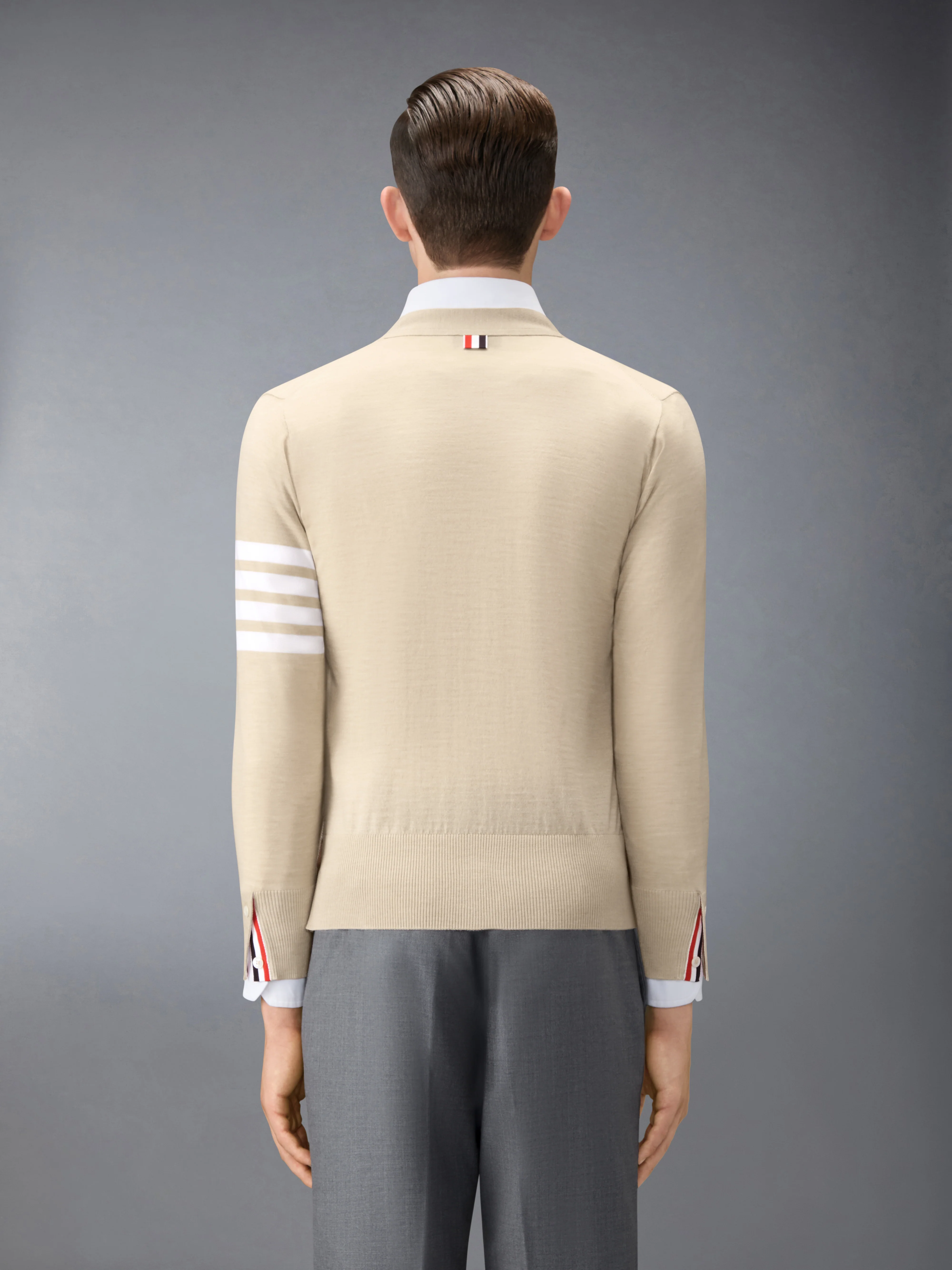 MERINO WOOL 4-BAR CLASSIC V-NECK CARDIGAN - Image 2