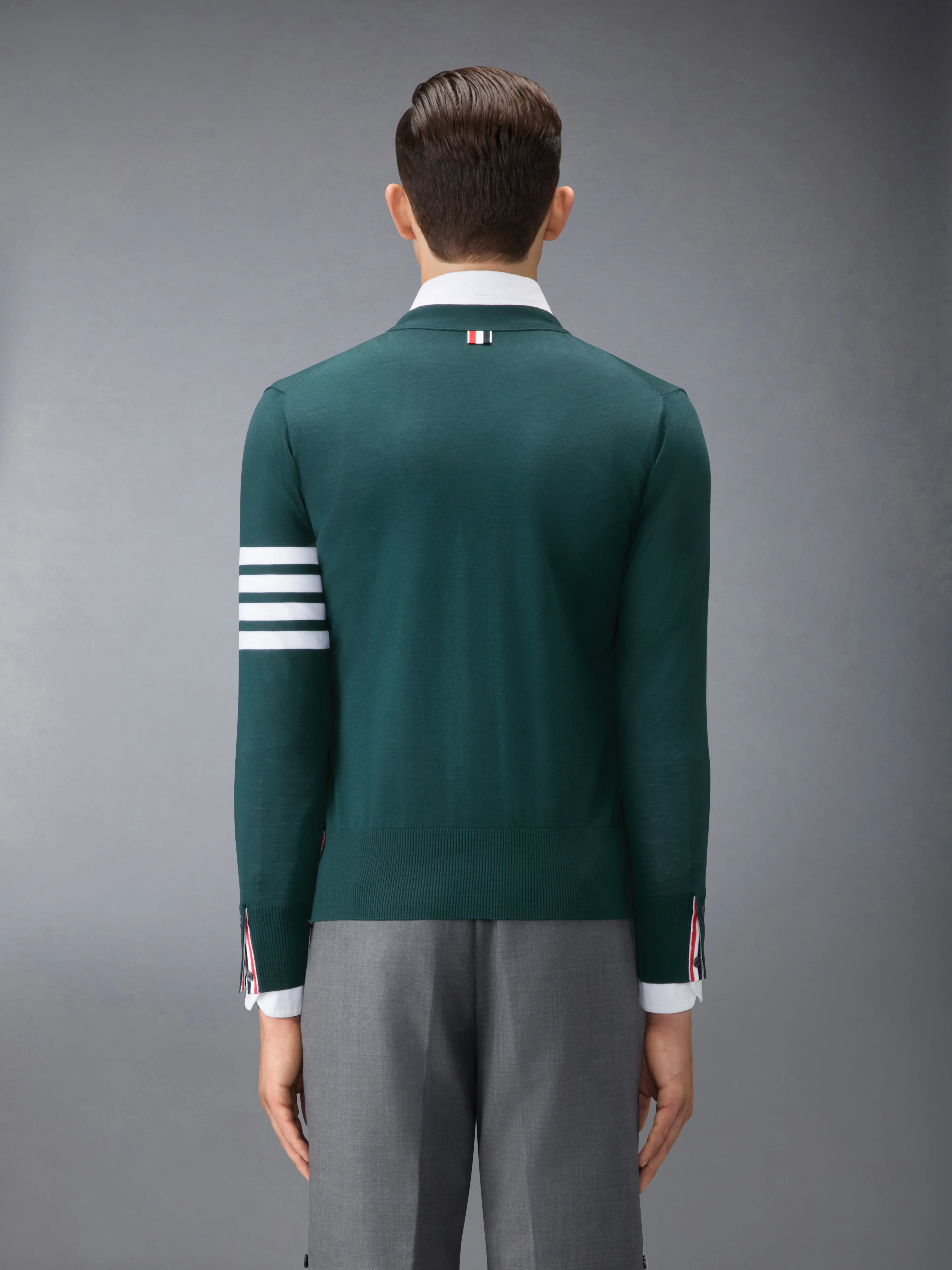 MERINO WOOL 4-BAR CLASSIC V-NECK CARDIGAN - Image 2