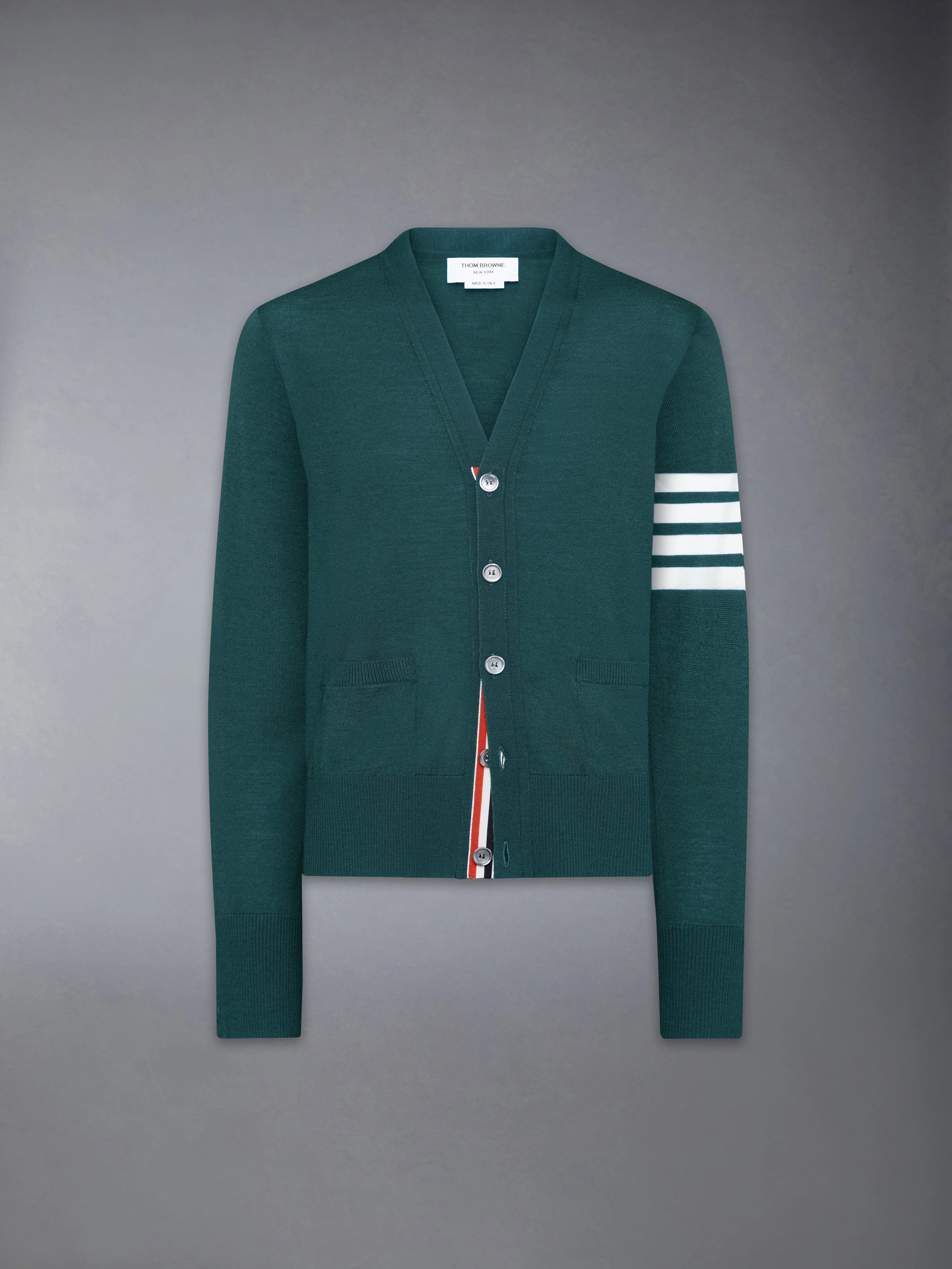 MERINO WOOL 4-BAR CLASSIC V-NECK CARDIGAN - Image 6