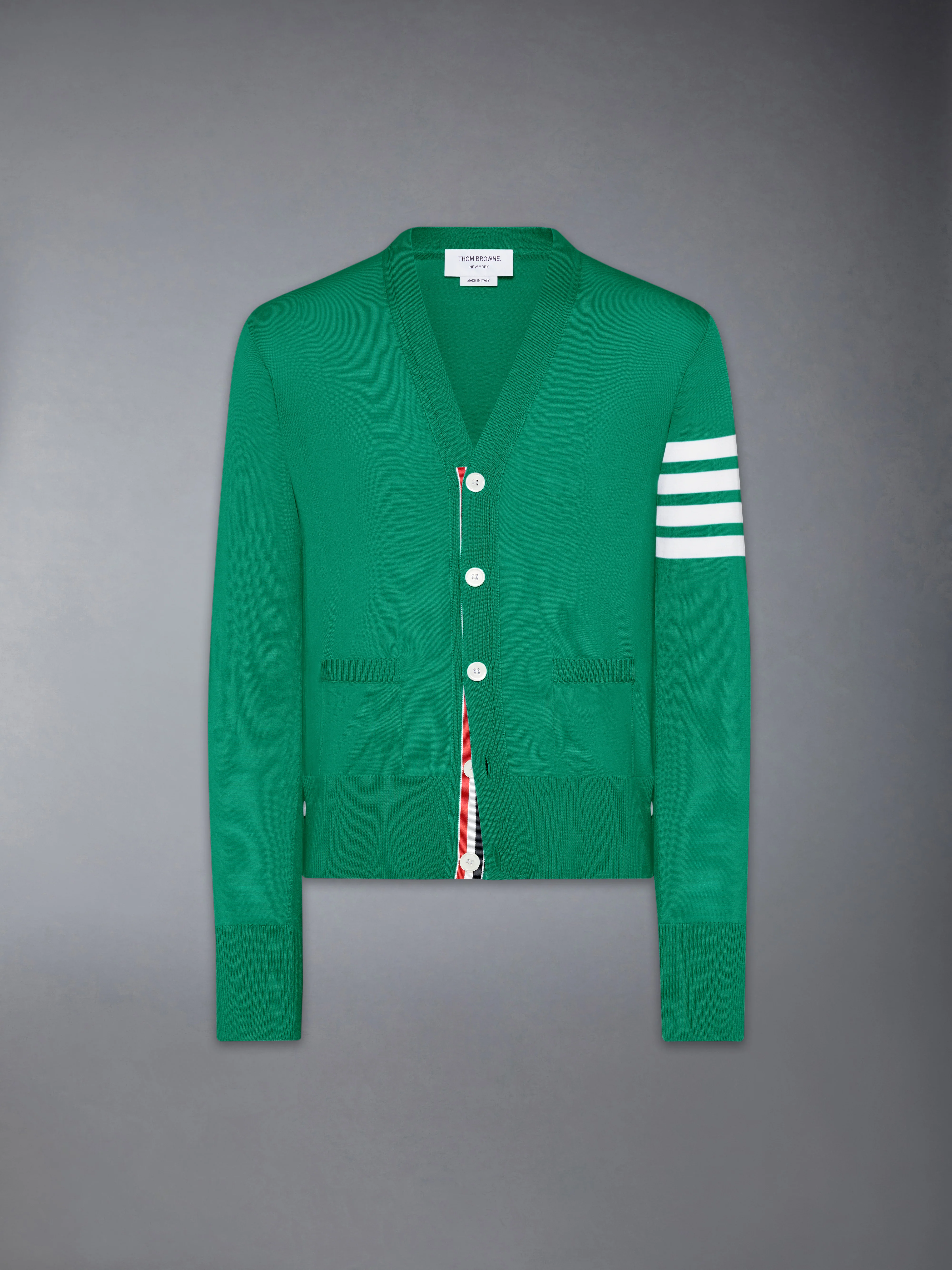 MERINO WOOL 4-BAR CLASSIC V-NECK CARDIGAN - Image 6