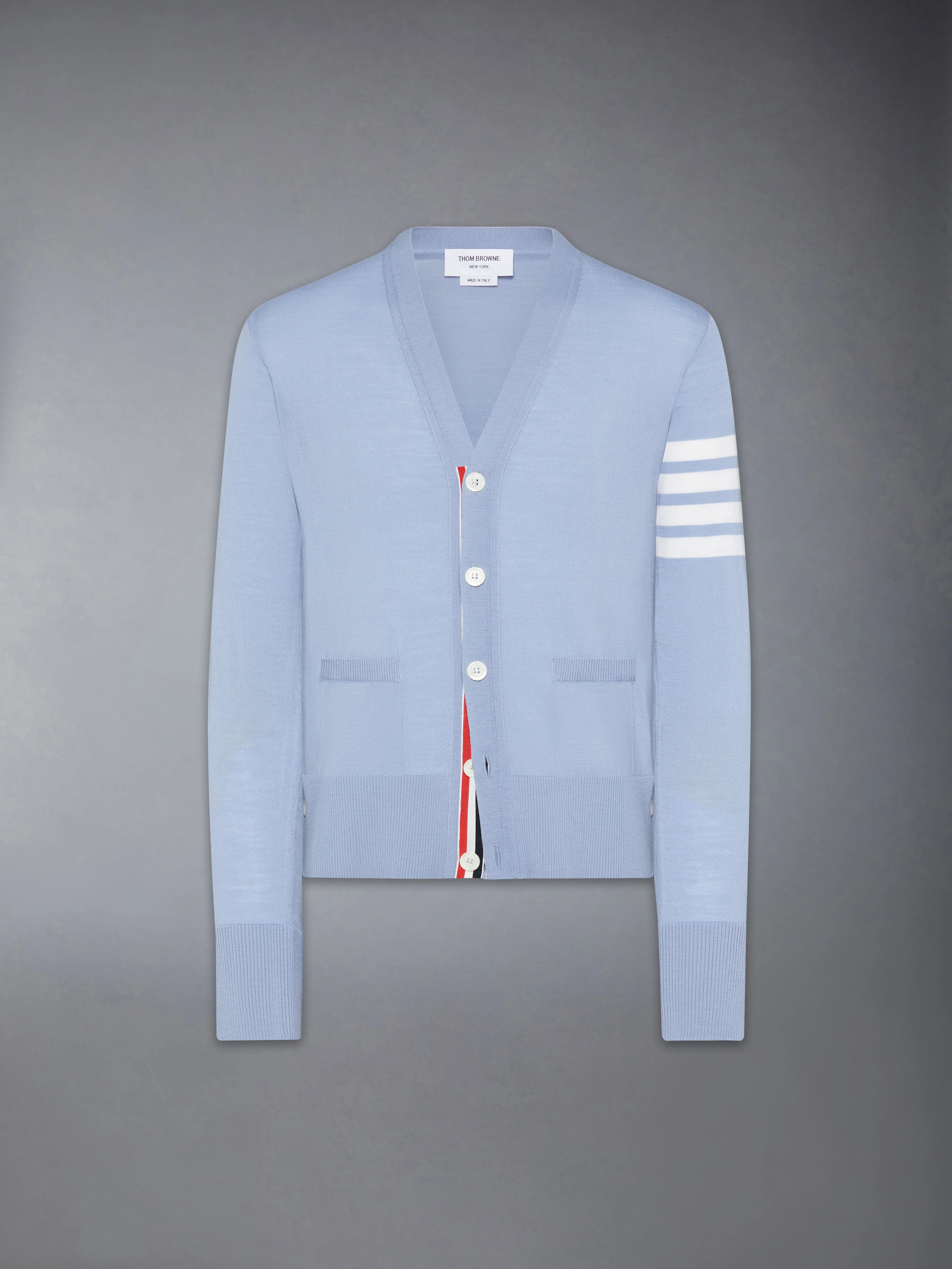 MERINO WOOL 4-BAR CLASSIC V-NECK CARDIGAN - Image 6