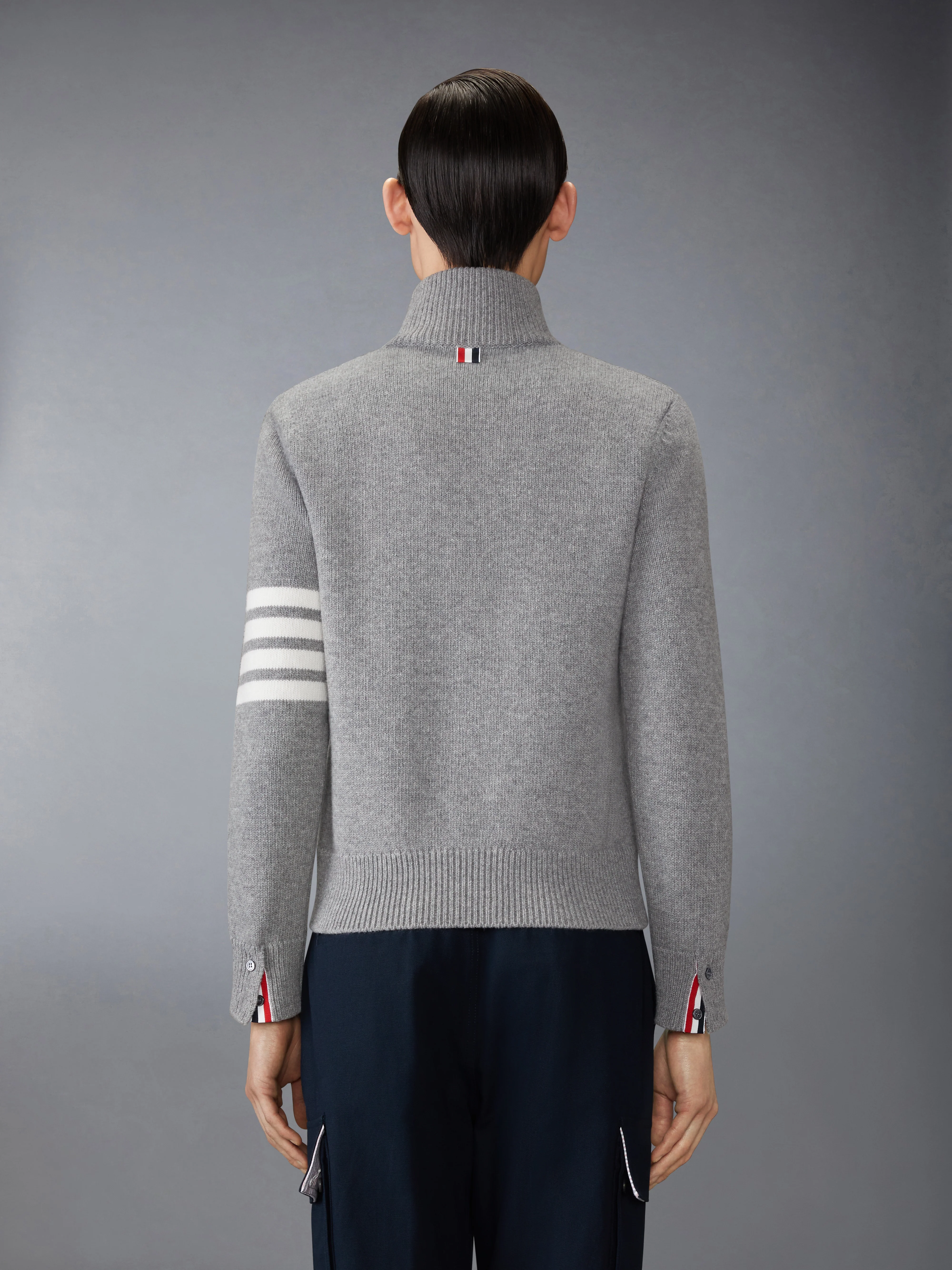 MERINO WOOL 4-BAR FUNNEL NECK PULLOVER - Image 2