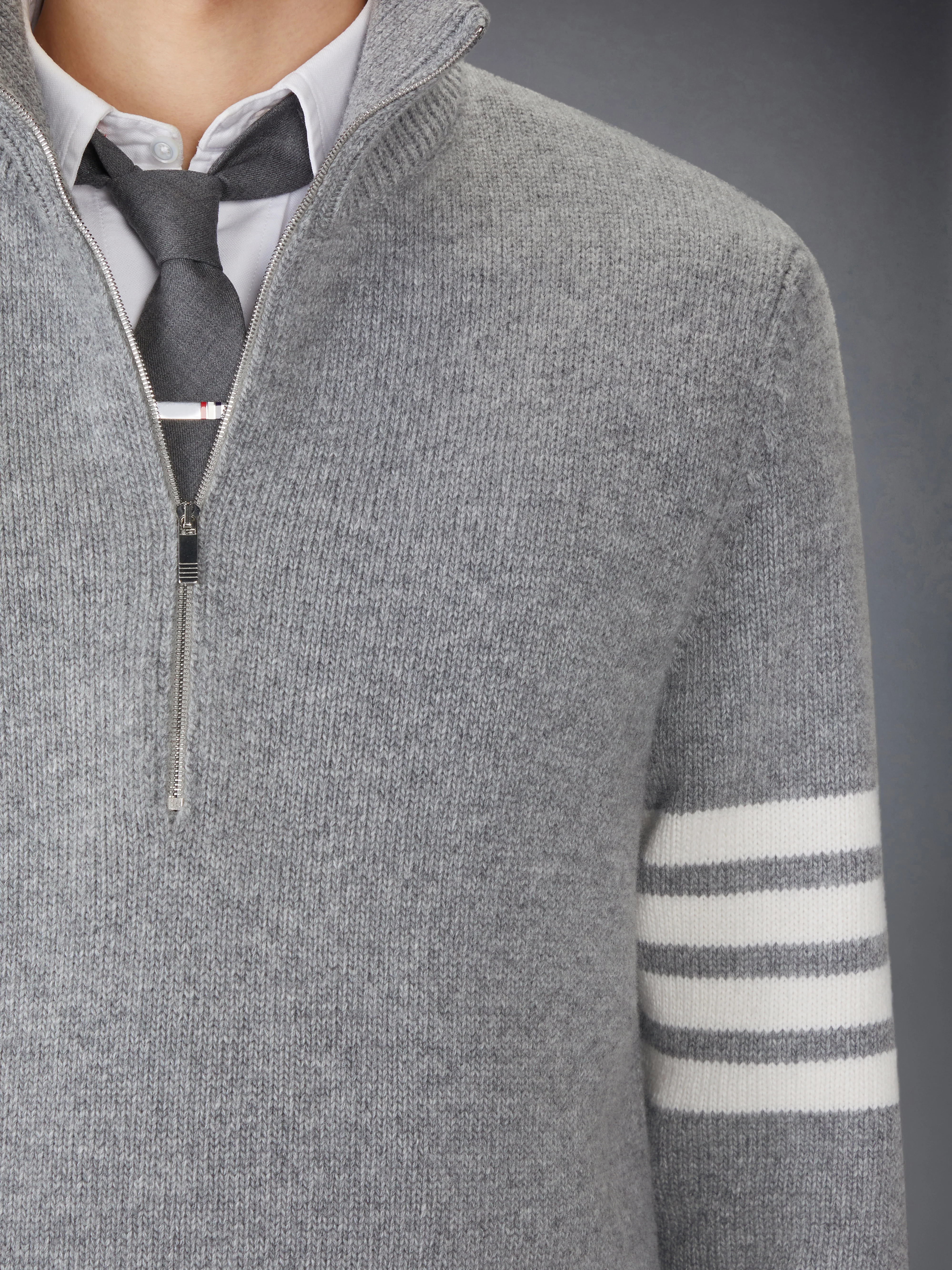 MERINO WOOL 4-BAR FUNNEL NECK PULLOVER - Image 6
