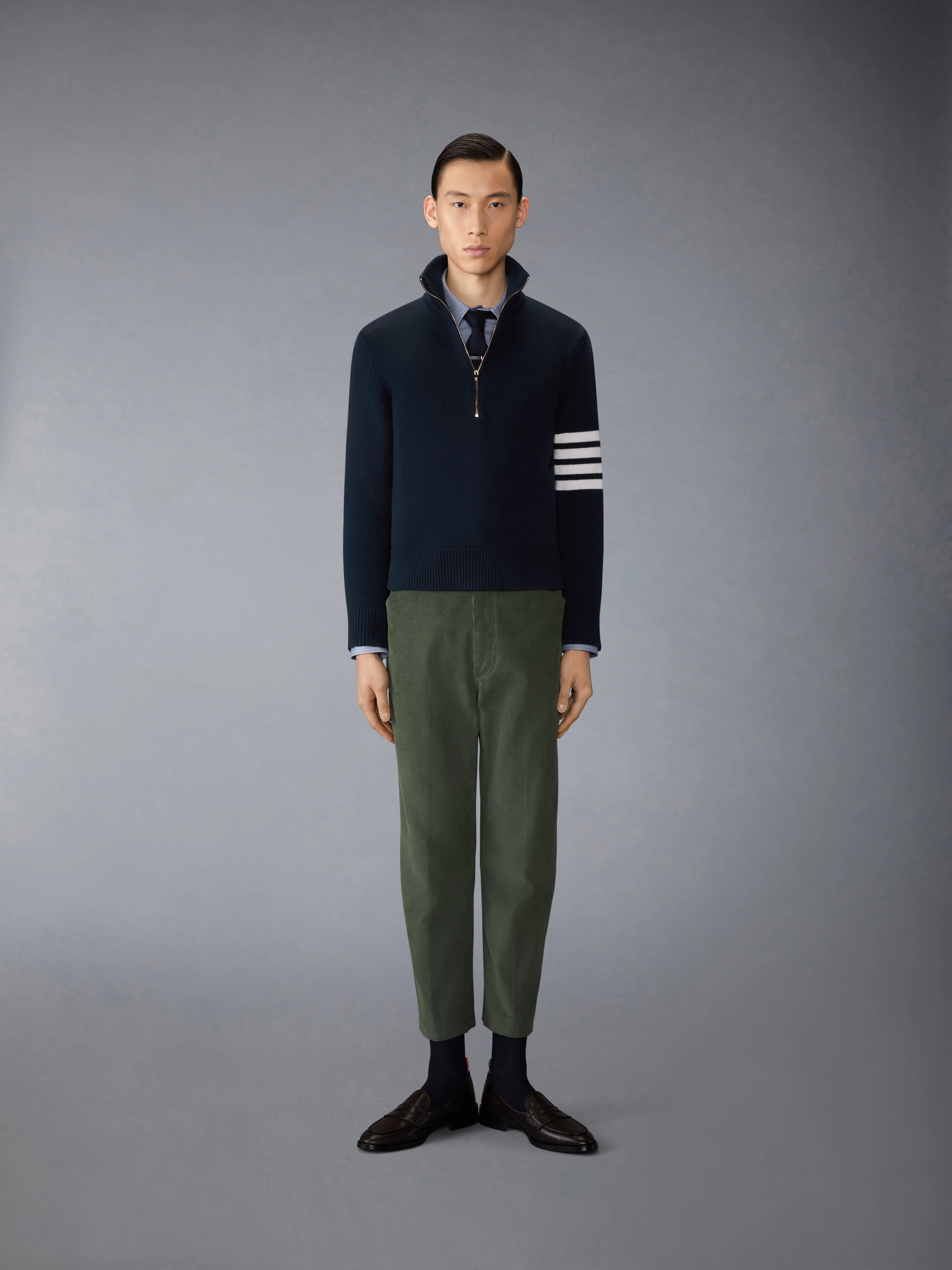 MERINO WOOL 4-BAR FUNNEL NECK PULLOVER - Image 3