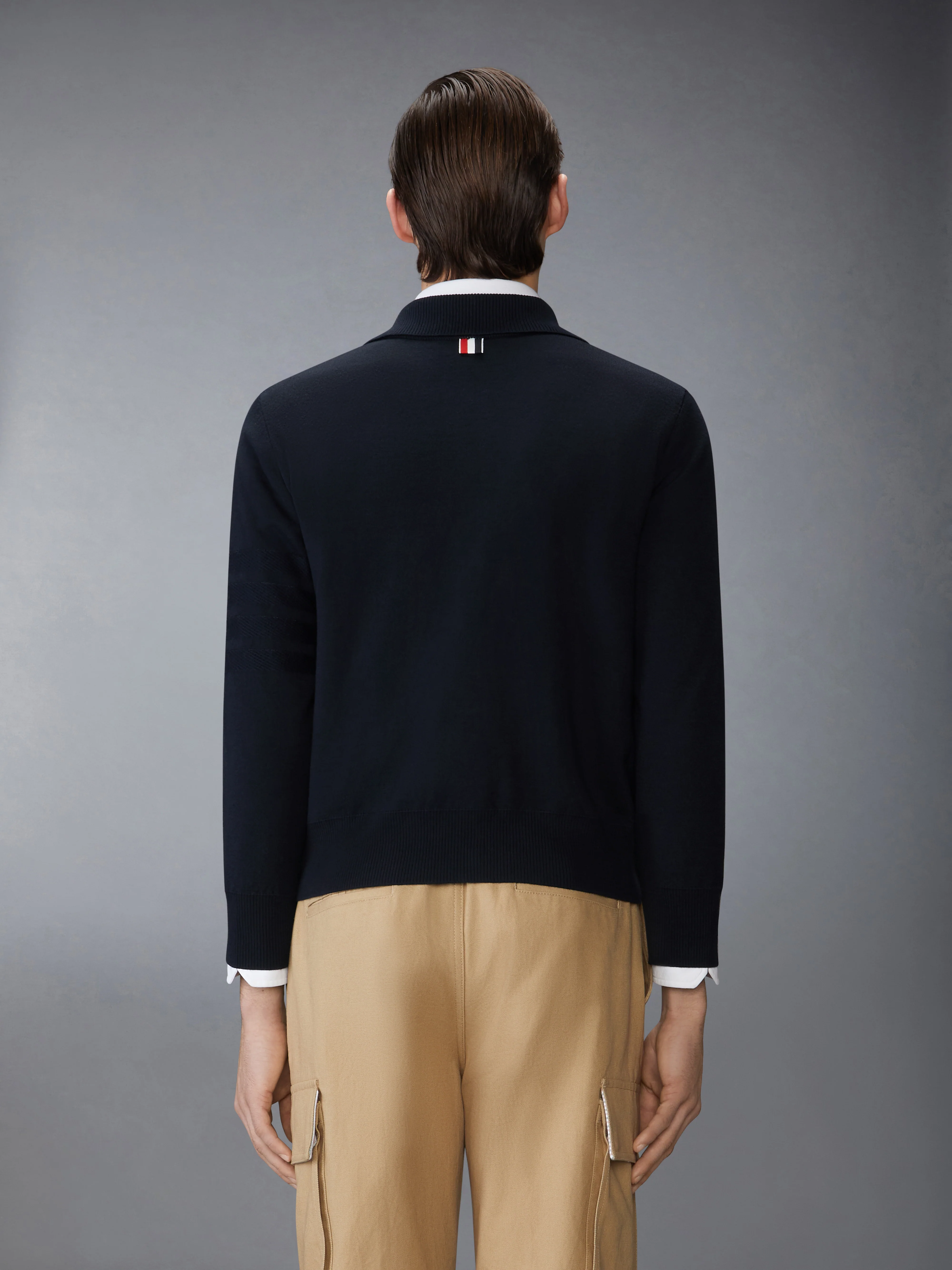 MERINO WOOL DOUBLE FACE 4-BAR ZIP UP CARDIGAN - Image 2