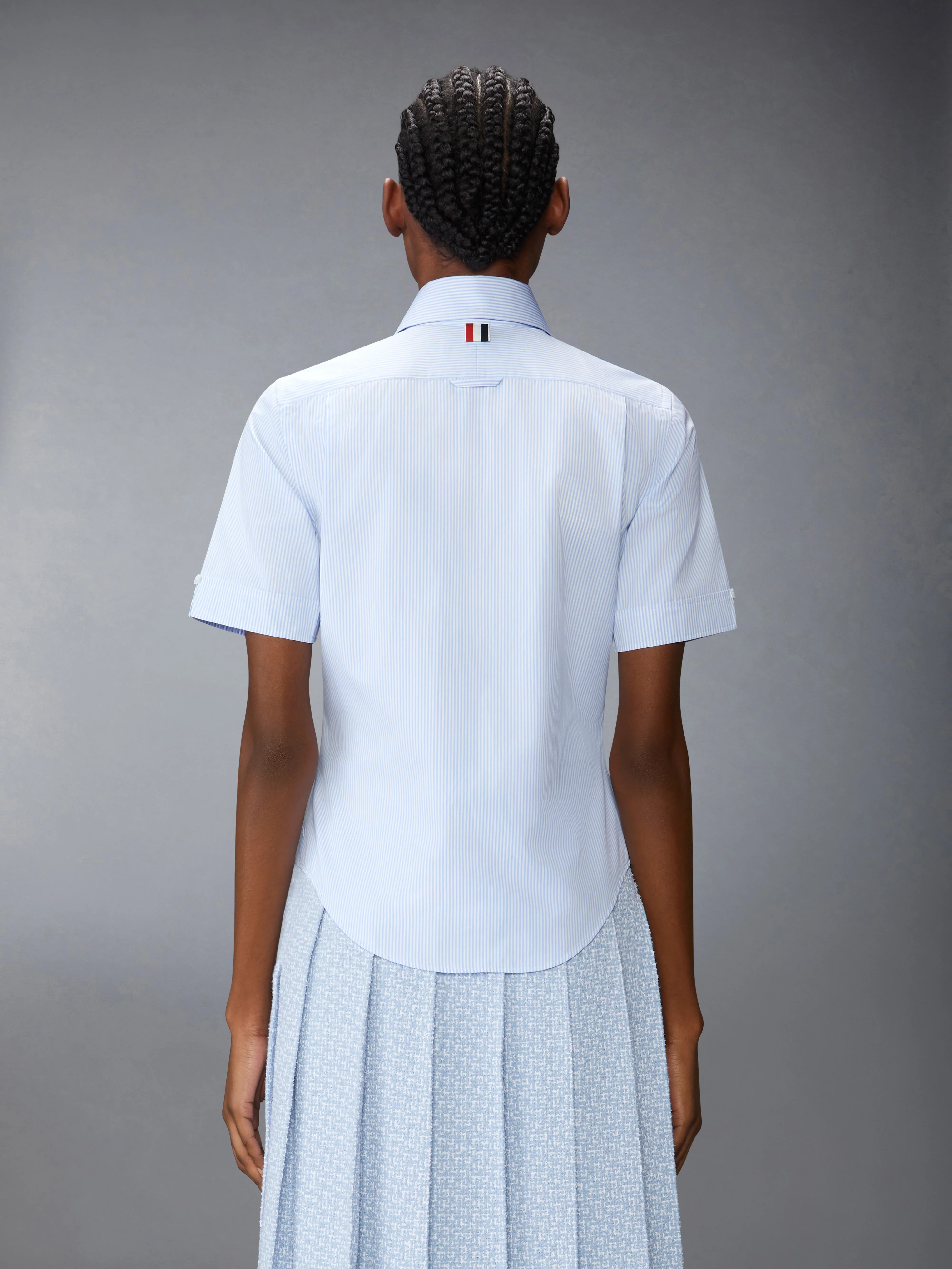 MICRO UNIVERSITY STRIPED POPLIN SHORT SLEEVE SHIRT - Image 3