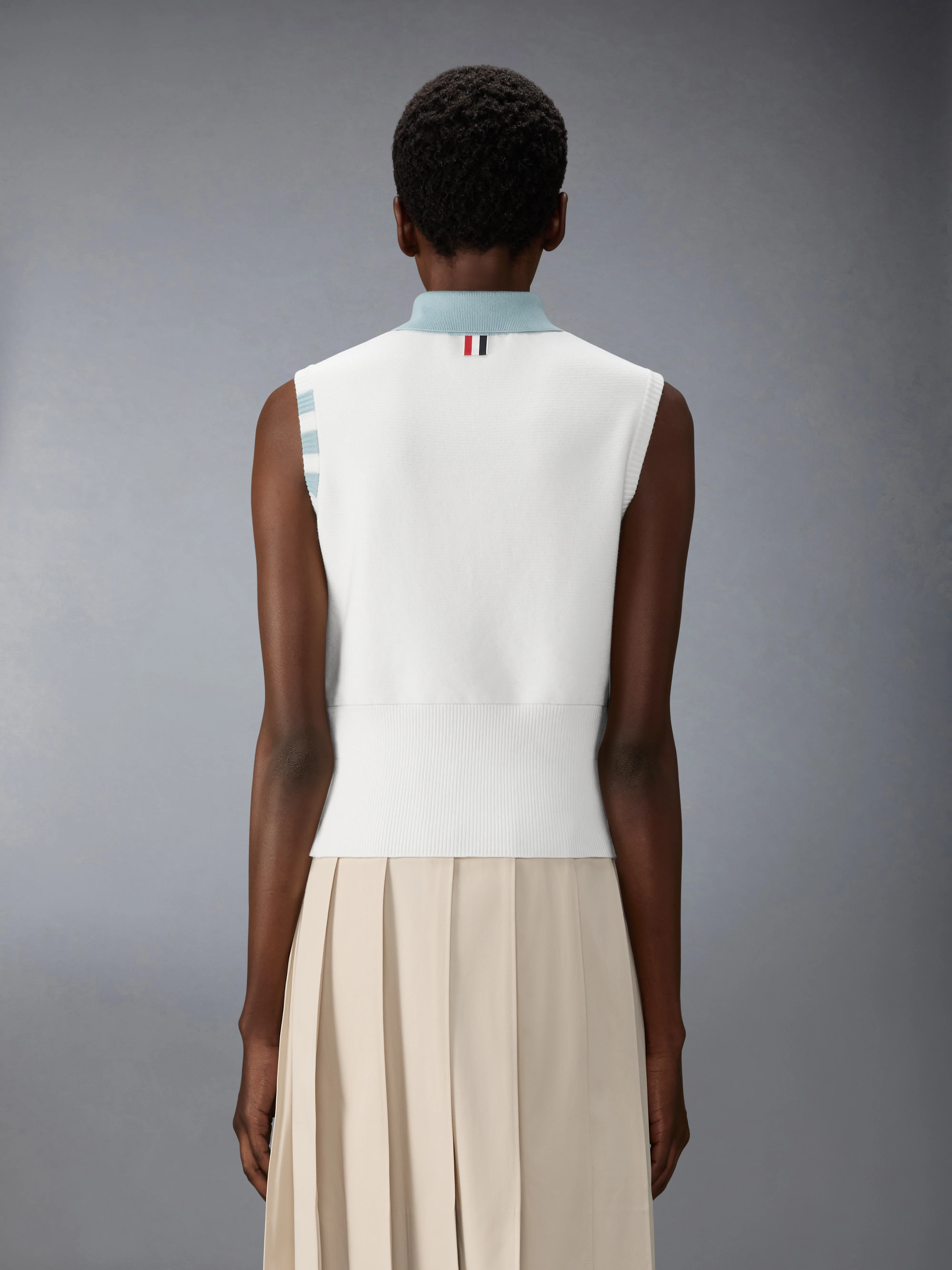 MILANO STITCH 4-BAR SLEEVELESS POLO - Image 2