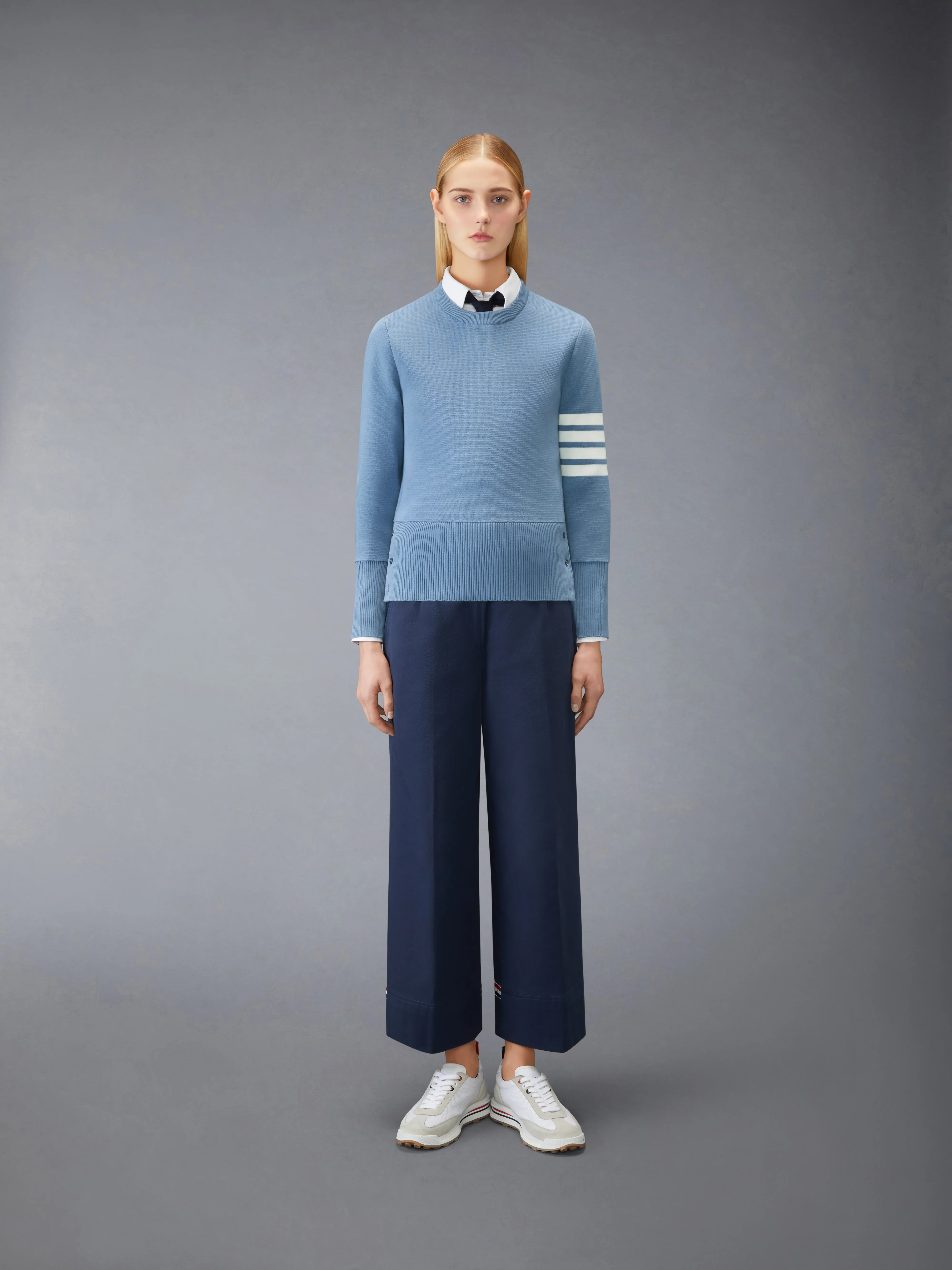 MILANO STITCH COTTON CREPE 4-BAR PULLOVER - Image 3
