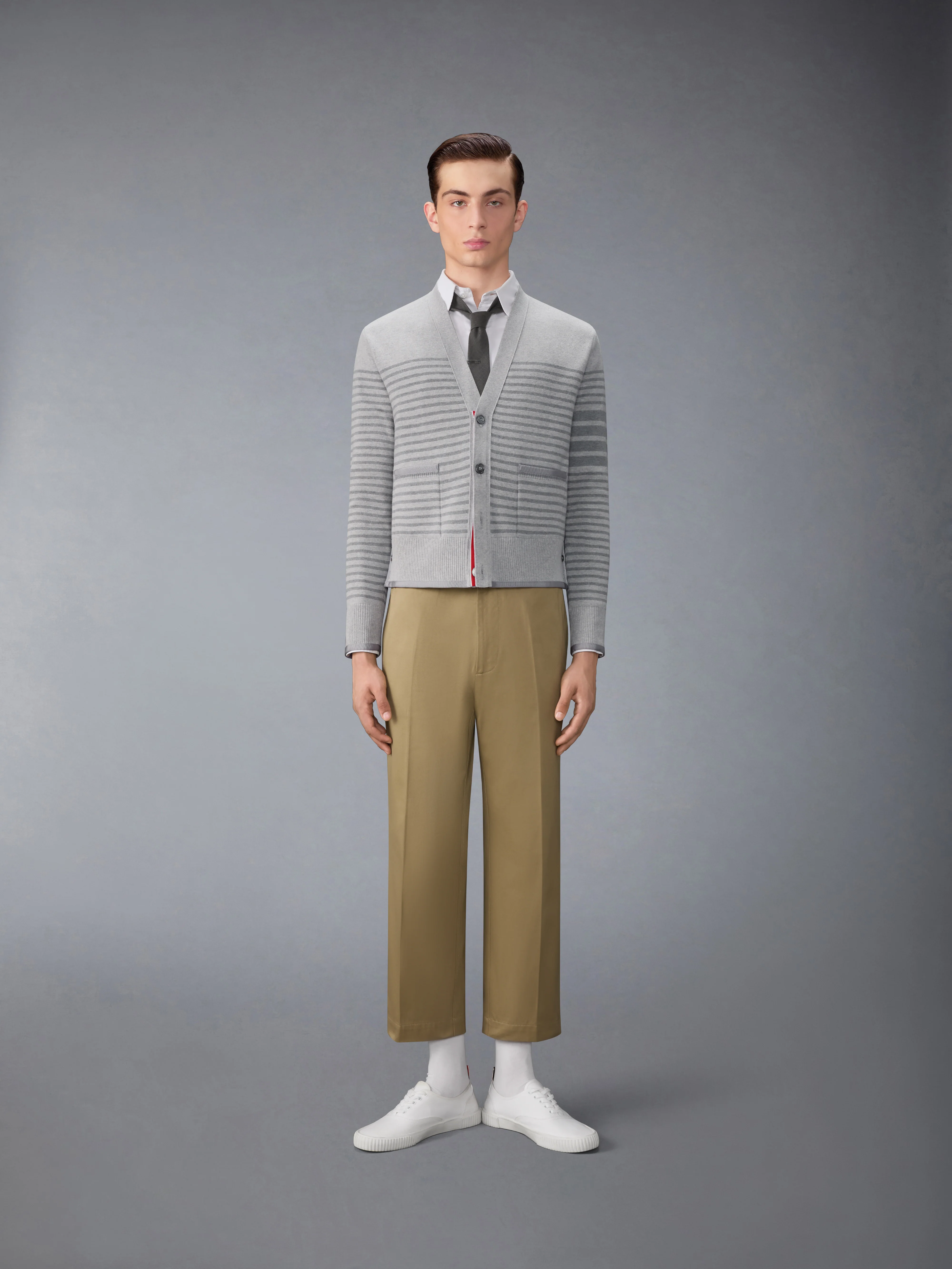 MILANO STITCH STRIPED BOXY FIT CARDIGAN - Image 3