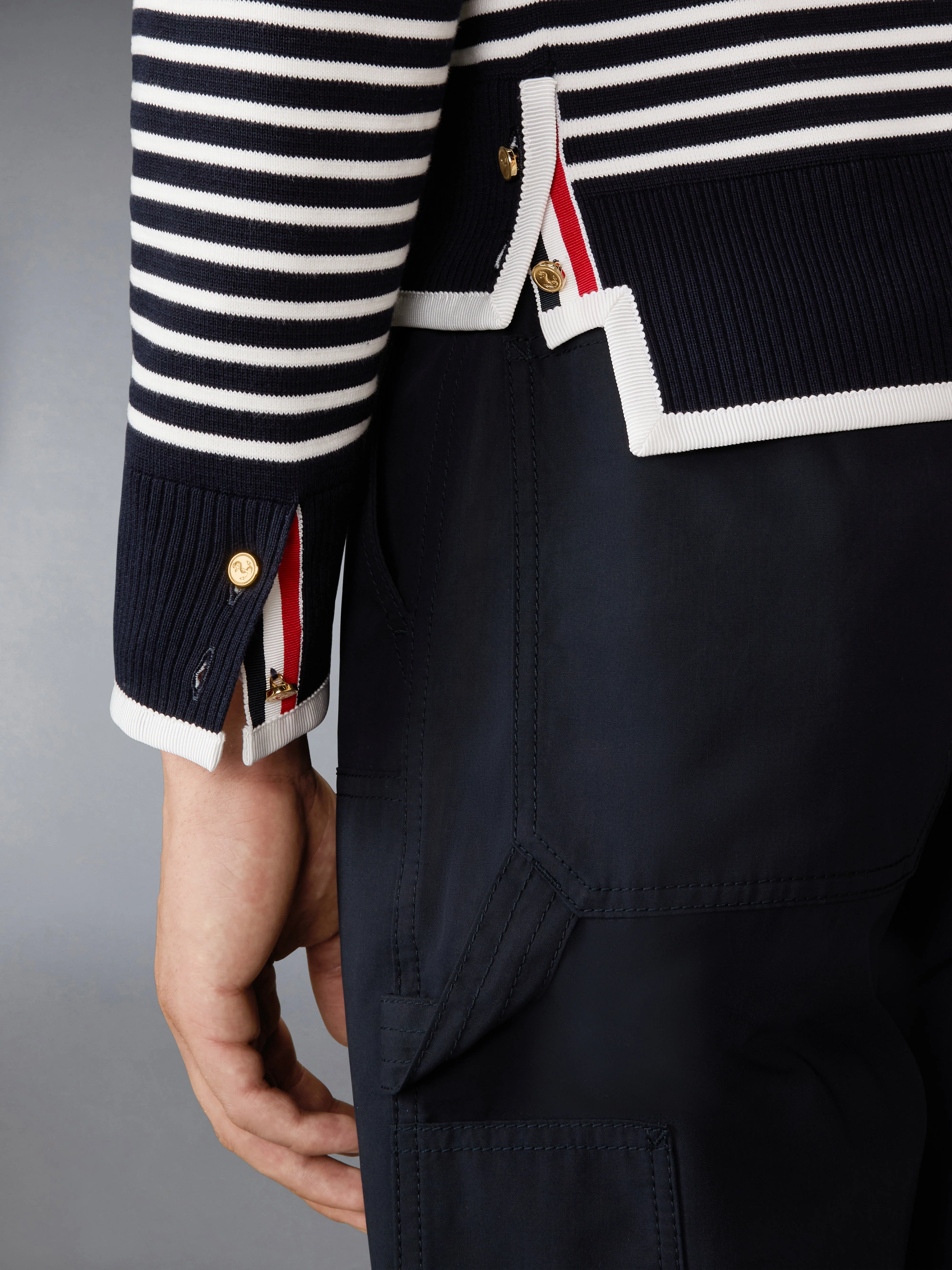 MILANO STITCH STRIPED BOXY FIT CARDIGAN - Image 4