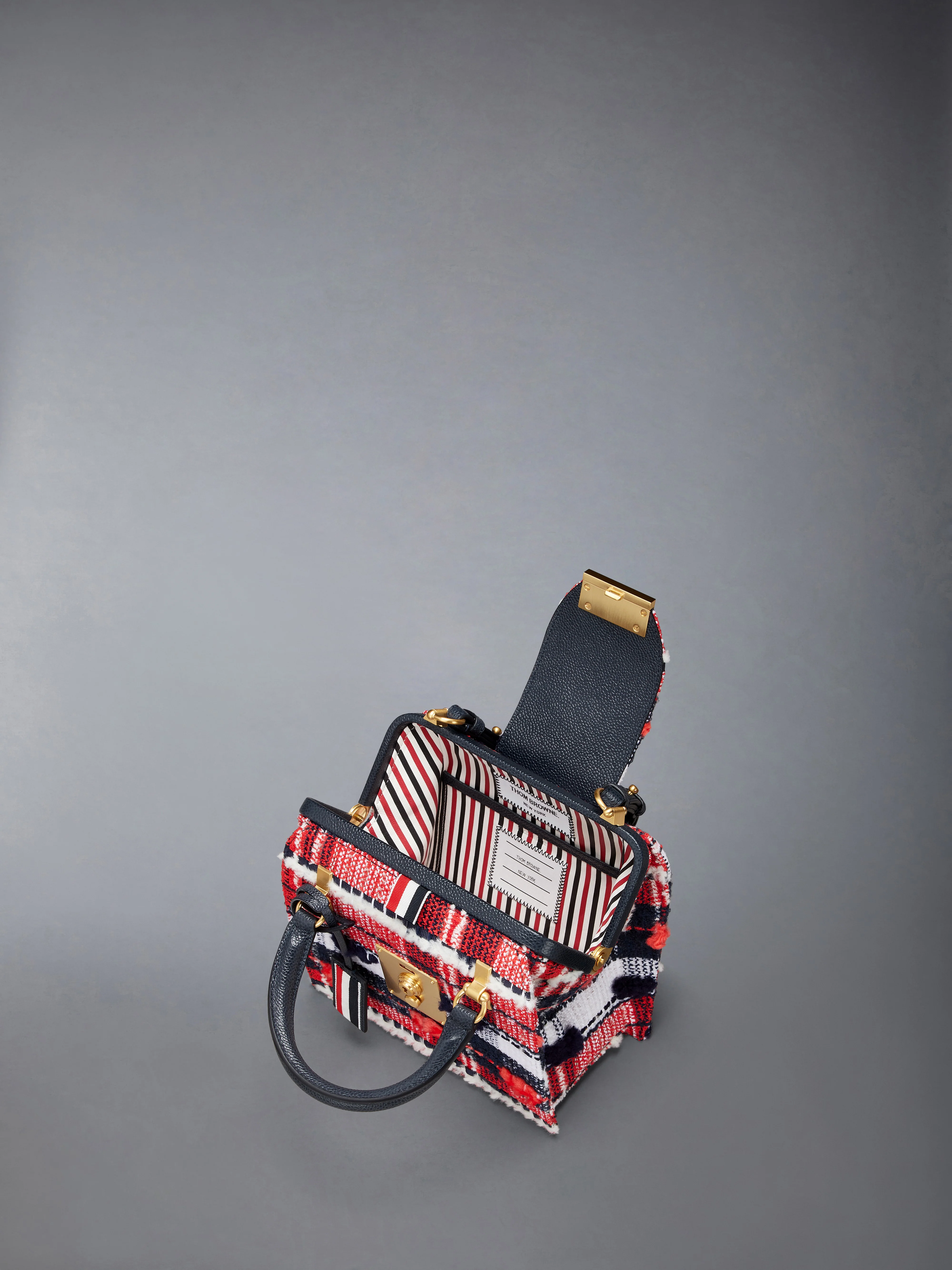 MRS. THOM MINI BAG IN MADRAS CHECK POUF TWEED - Image 6
