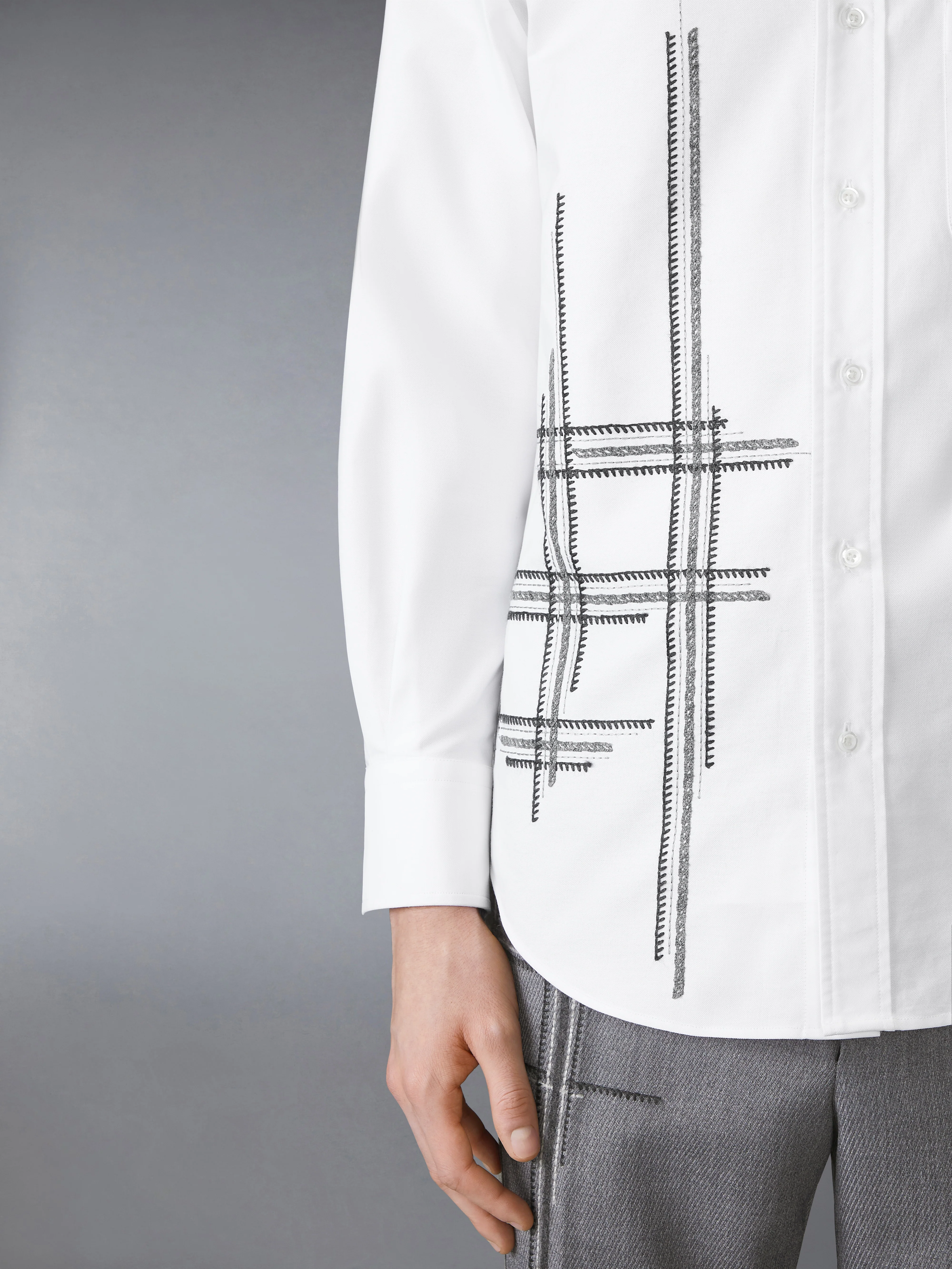 OXFORD BLANKET STITCH DEGRADE SHIRT - Image 6