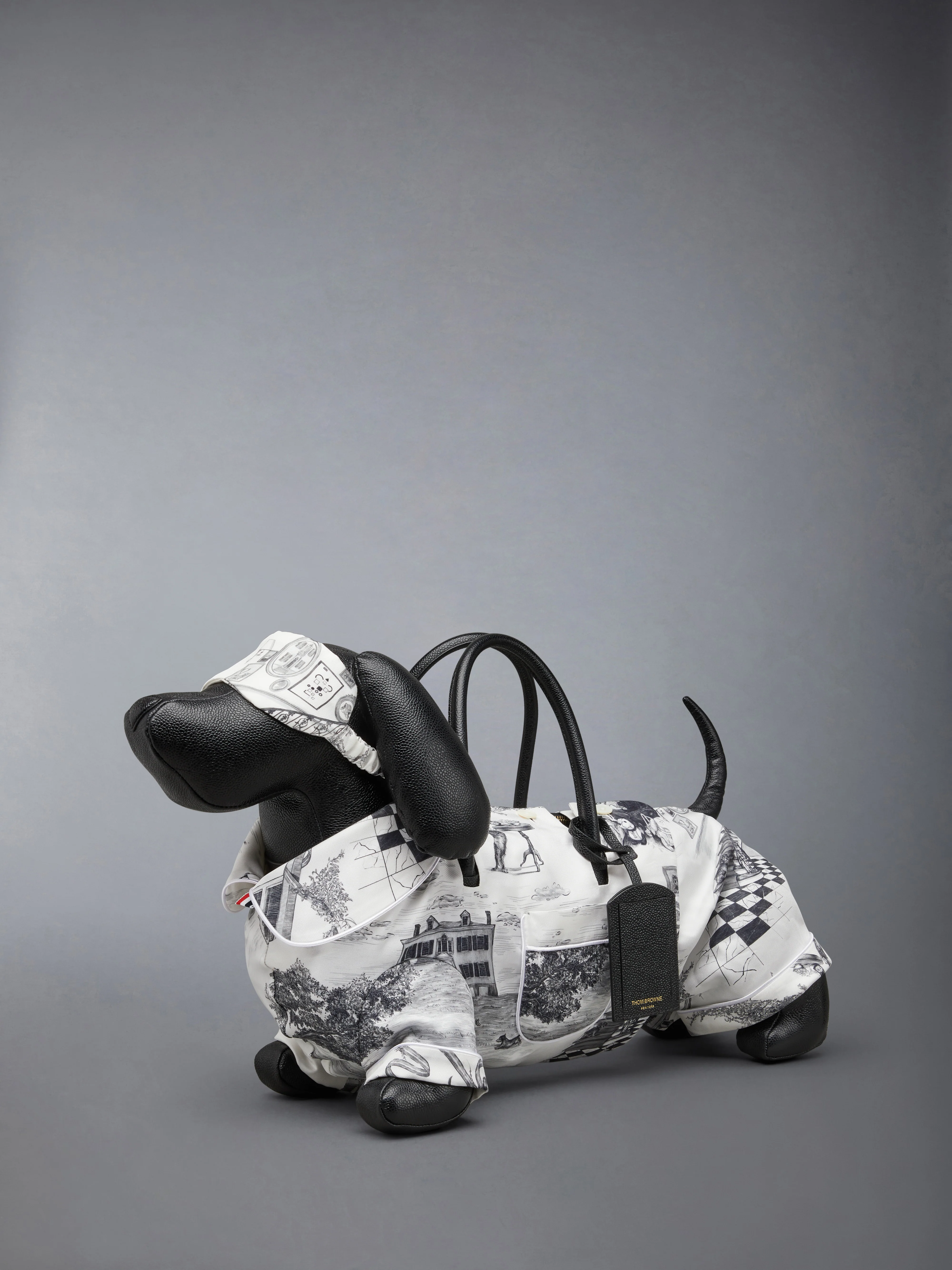 PAJAMA HECTOR BAG IN SILK TWILL AND PEBBLE GRAIN LEATHER - Image 2