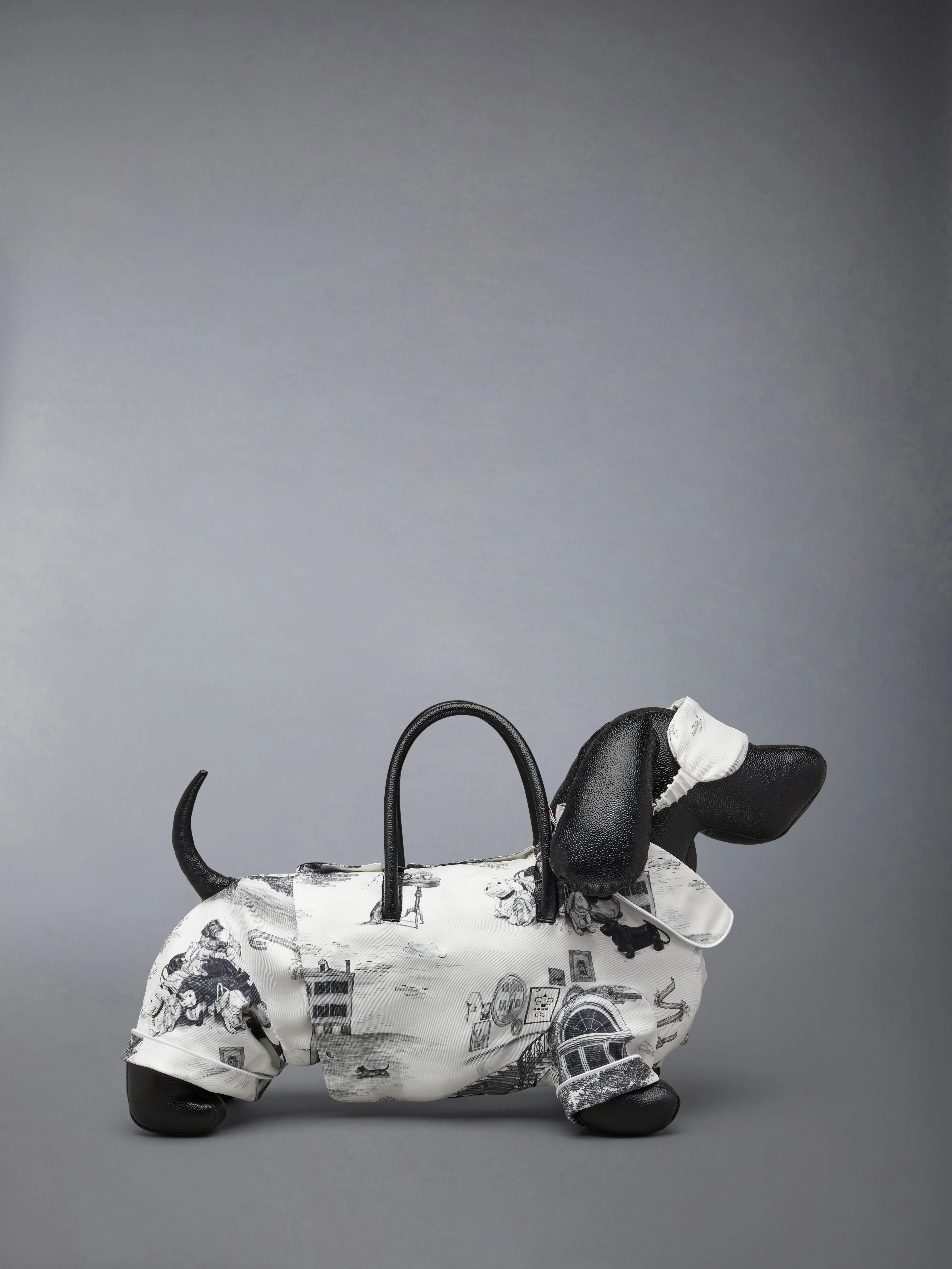 PAJAMA HECTOR BAG IN SILK TWILL AND PEBBLE GRAIN LEATHER - Image 3