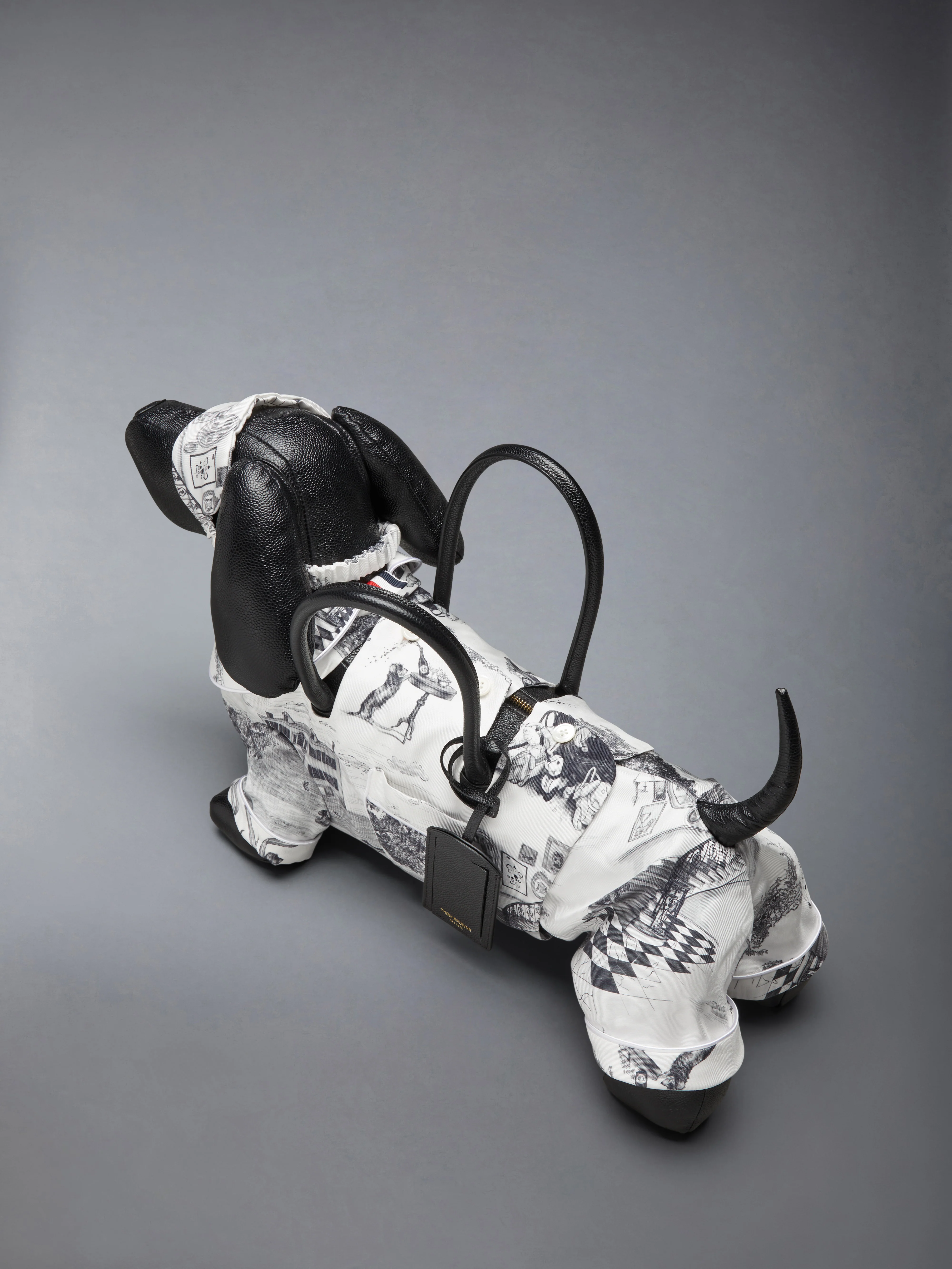PAJAMA HECTOR BAG IN SILK TWILL AND PEBBLE GRAIN LEATHER - Image 5