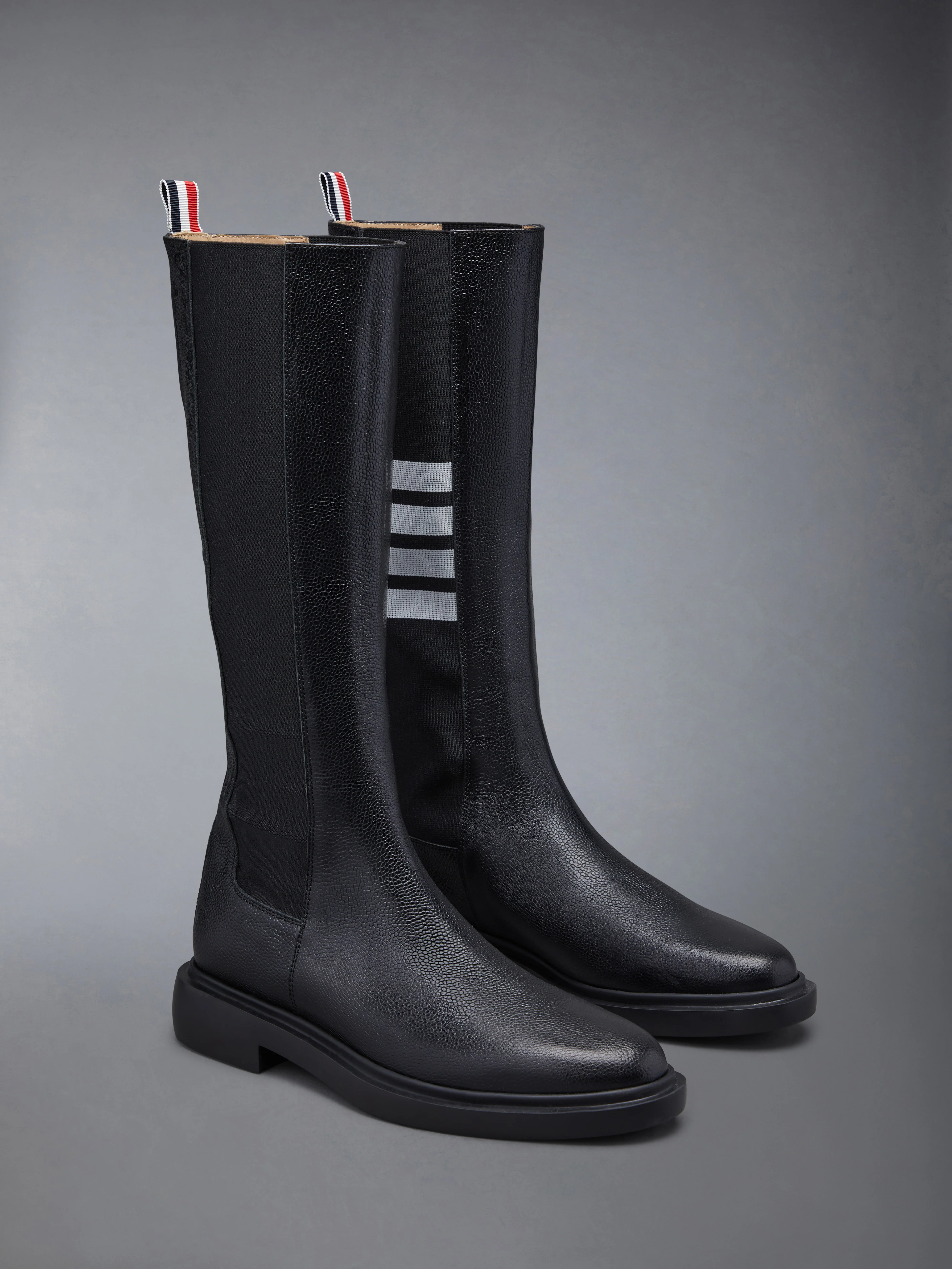 PEBBLE GRAIN 4-BAR KNEE HIGH CHELSEA BOOT - Image 2