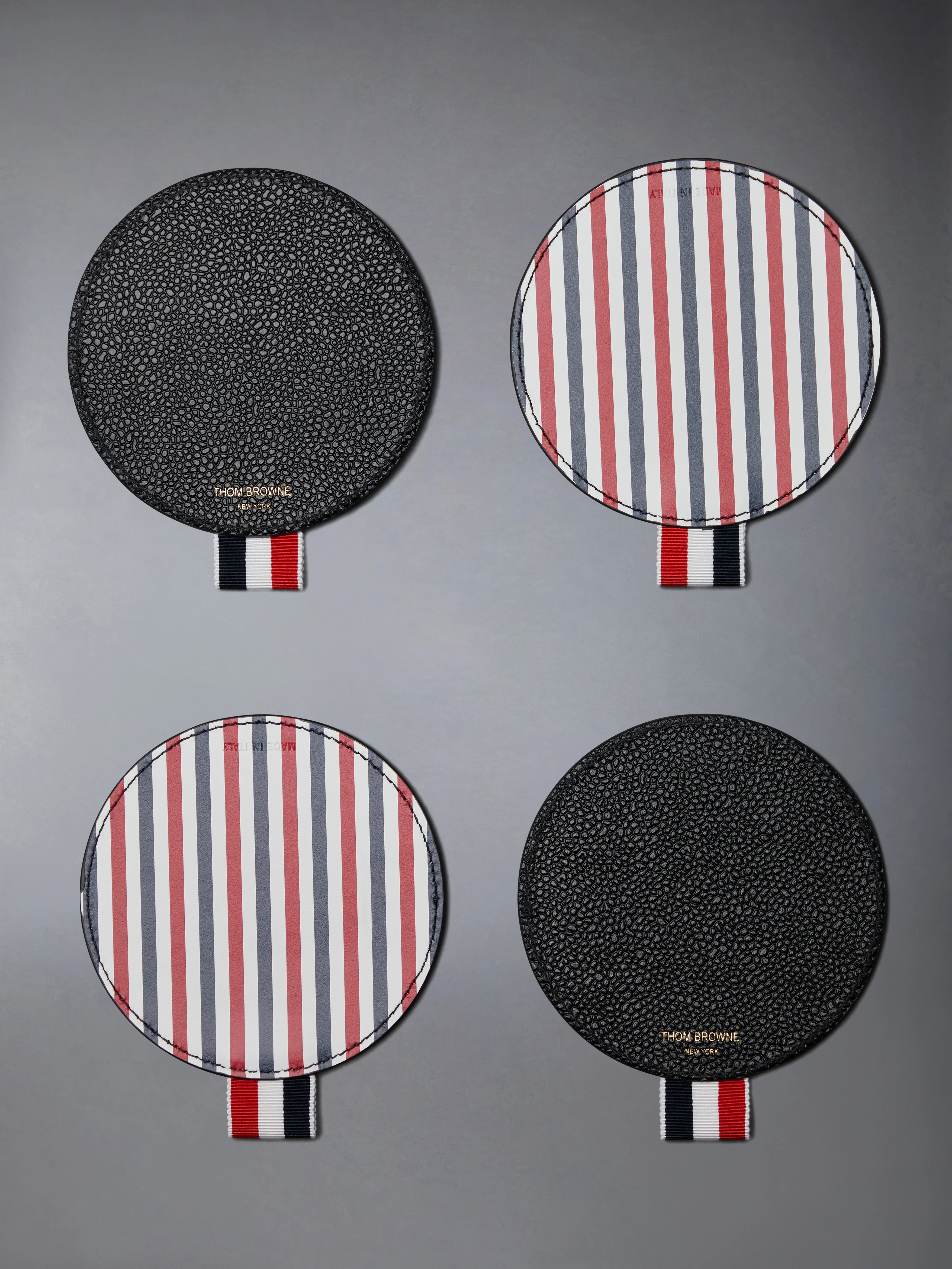 PEBBLE GRAIN LEATHER COASTERS - Image 3