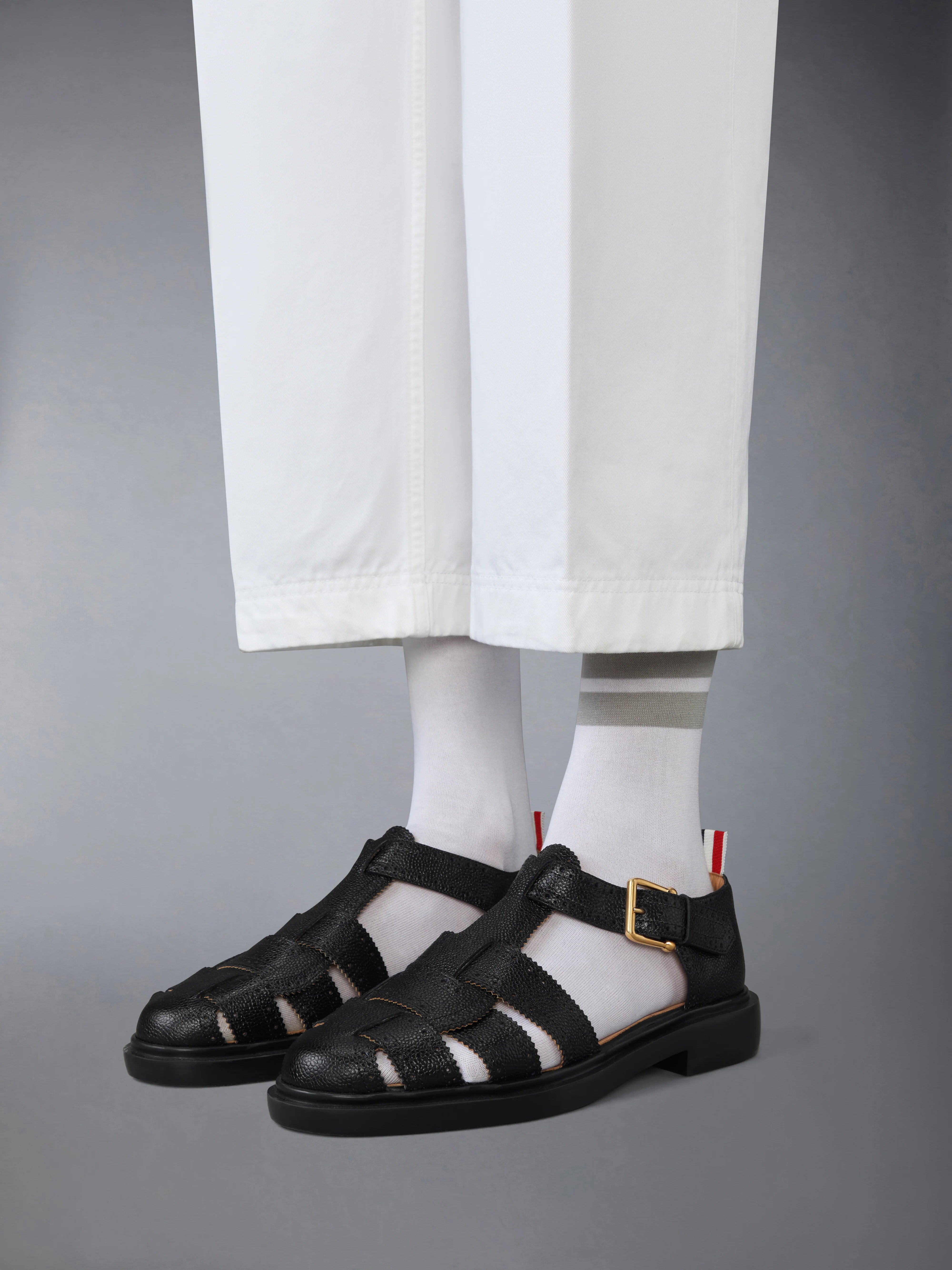 PEBBLE GRAIN LEATHER FISHERMAN SANDAL - Image 4
