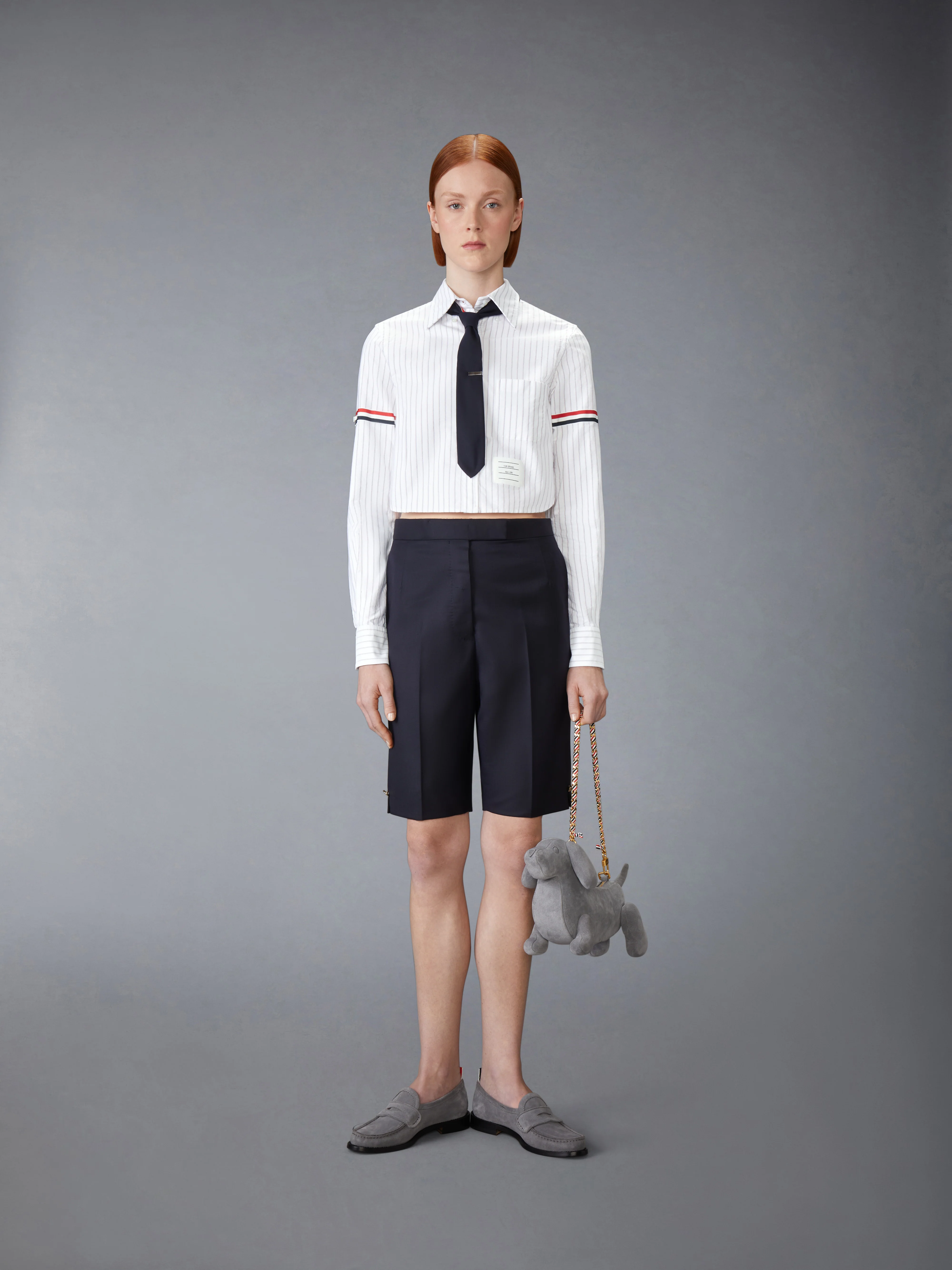 PINSTRIPE ARMBAND CROPPED OXFORD SHIRT - Image 2