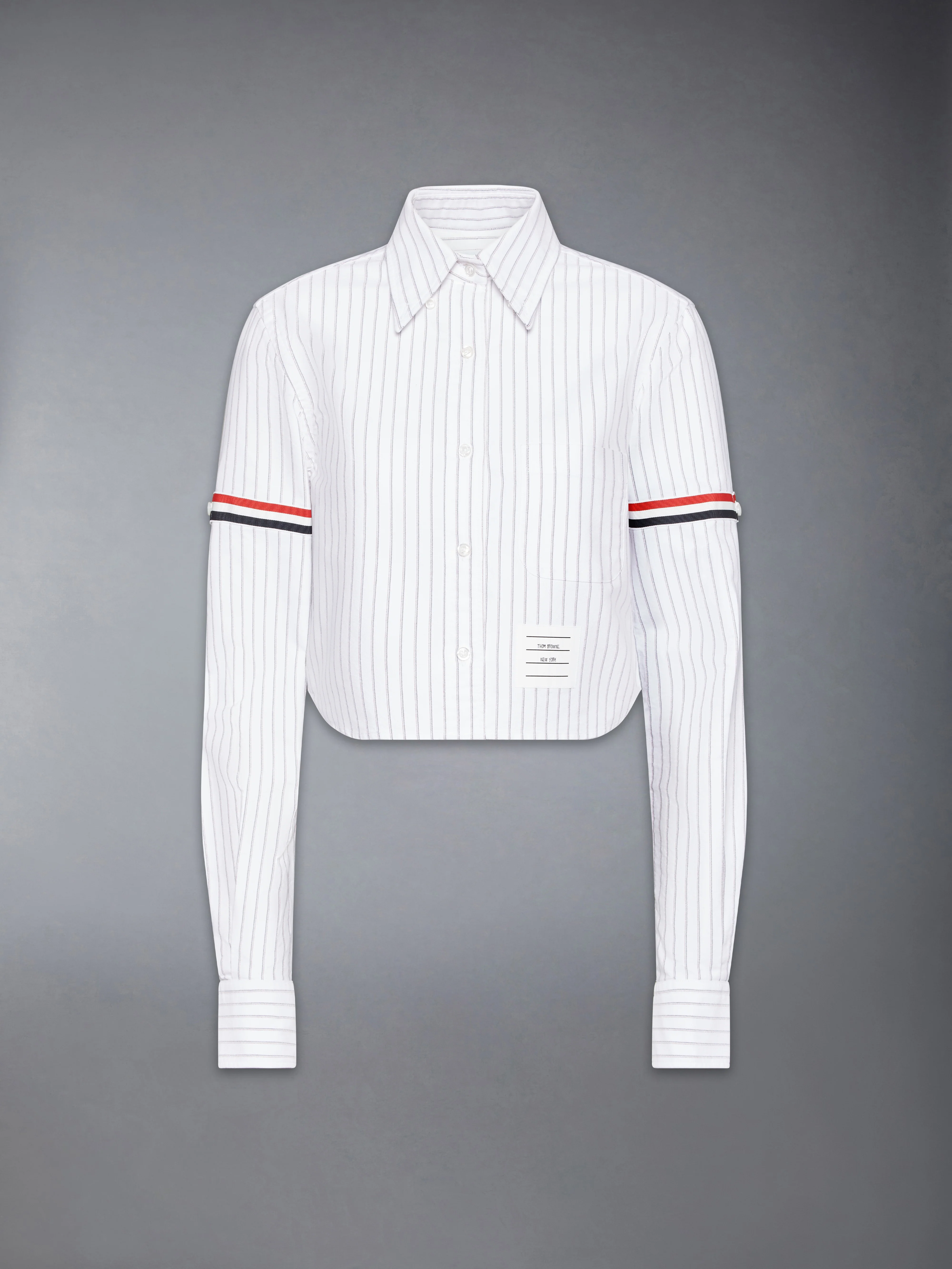 PINSTRIPE ARMBAND CROPPED OXFORD SHIRT - Image 6