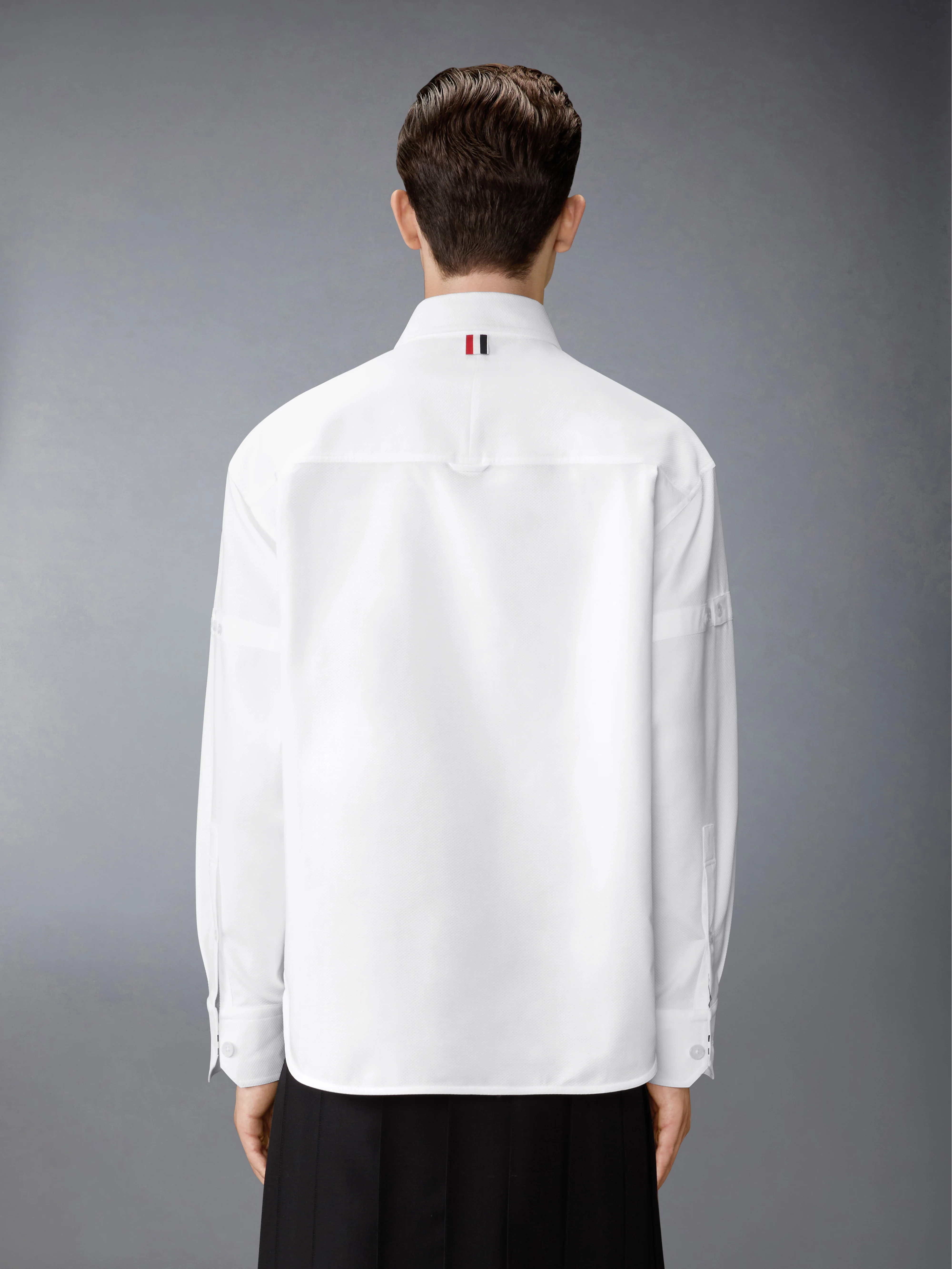 PIQUE DOUBLE NEEDLE ARMBAND OVERSIZED SHIRT - Image 2