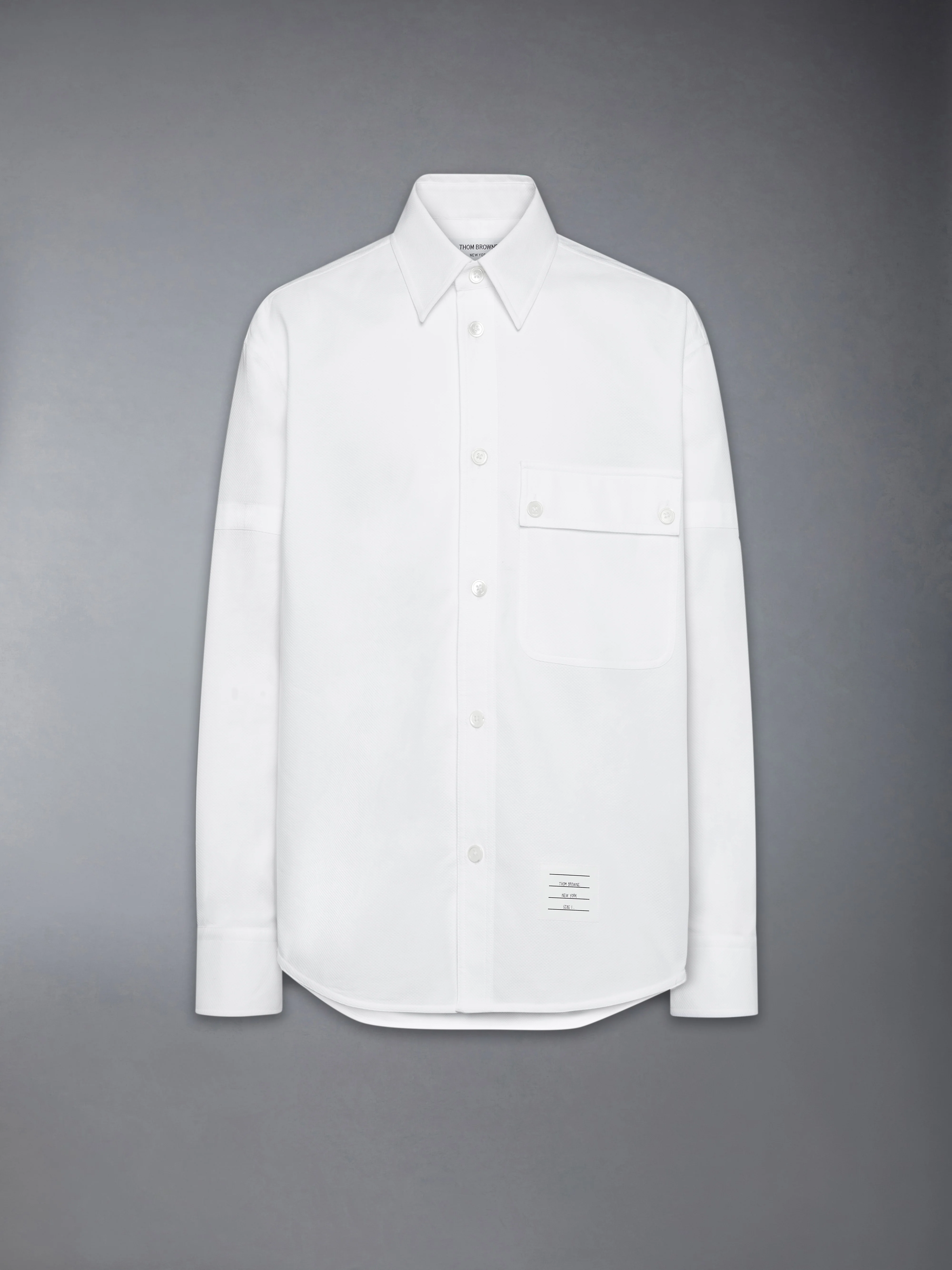 PIQUE DOUBLE NEEDLE ARMBAND OVERSIZED SHIRT - Image 7