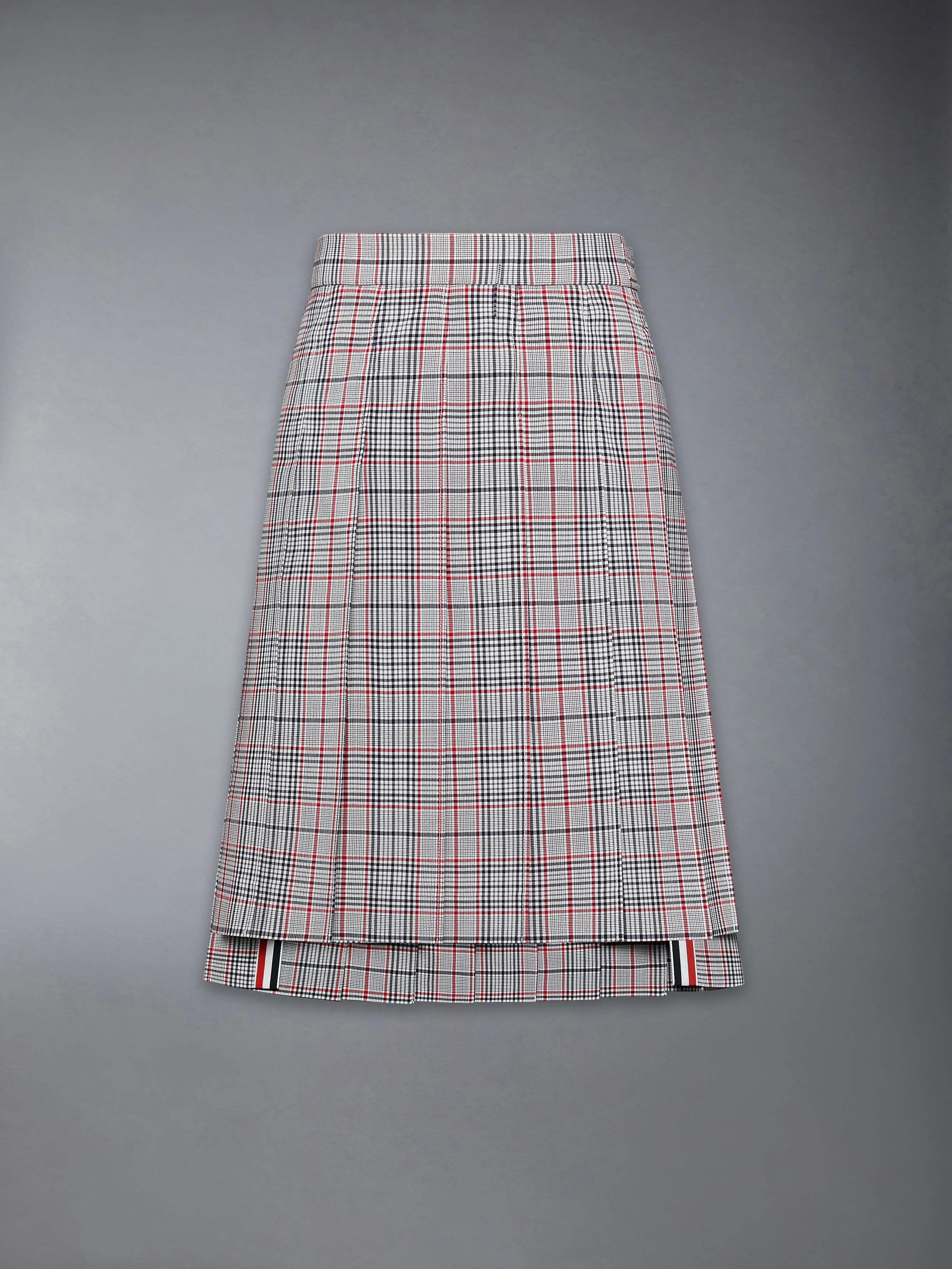 PLAID CHECK COOL WOOL PLEATED SKIRT - Image 7