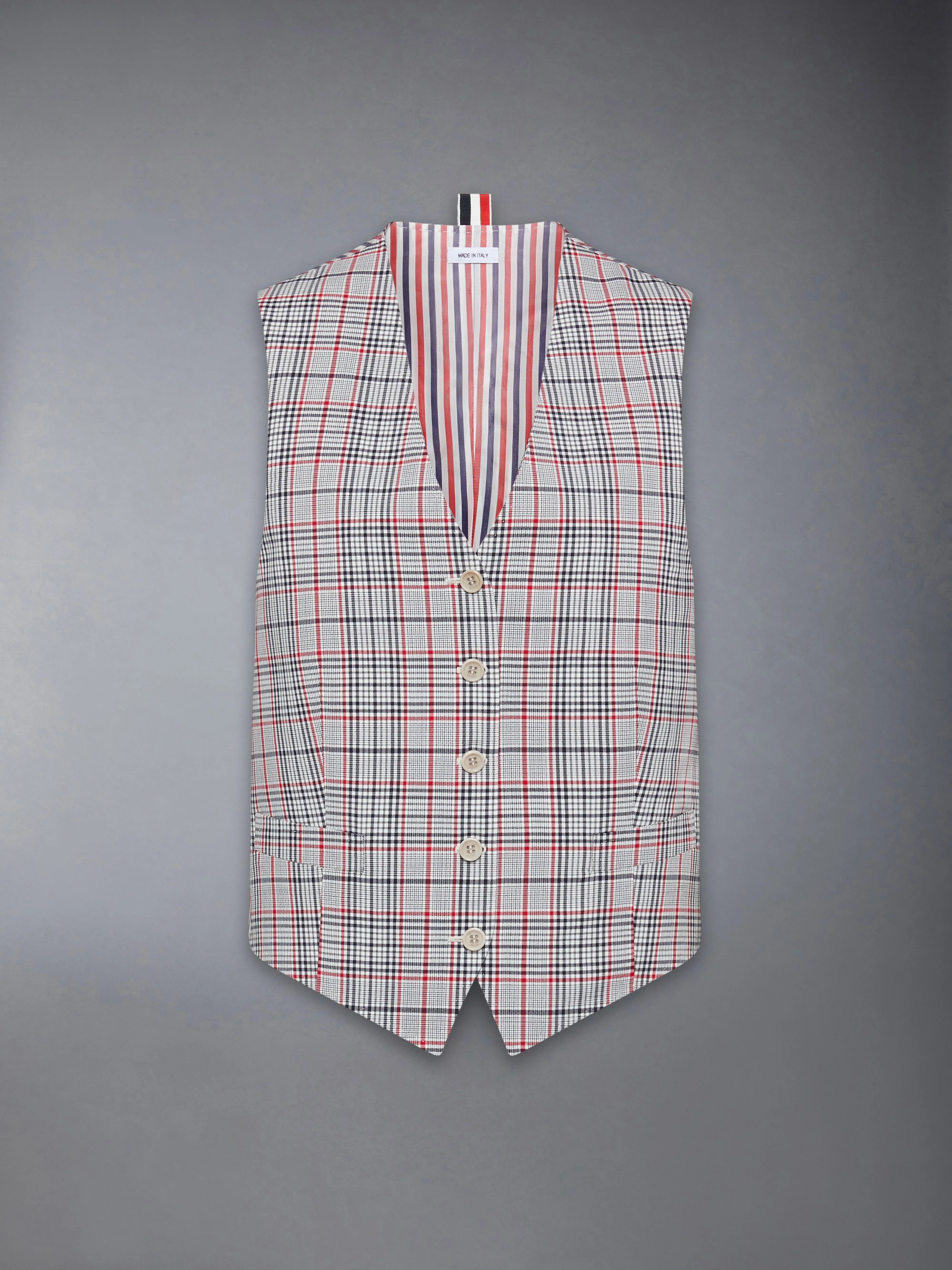 PLAID CHECK COOL WOOL VEST - Image 6
