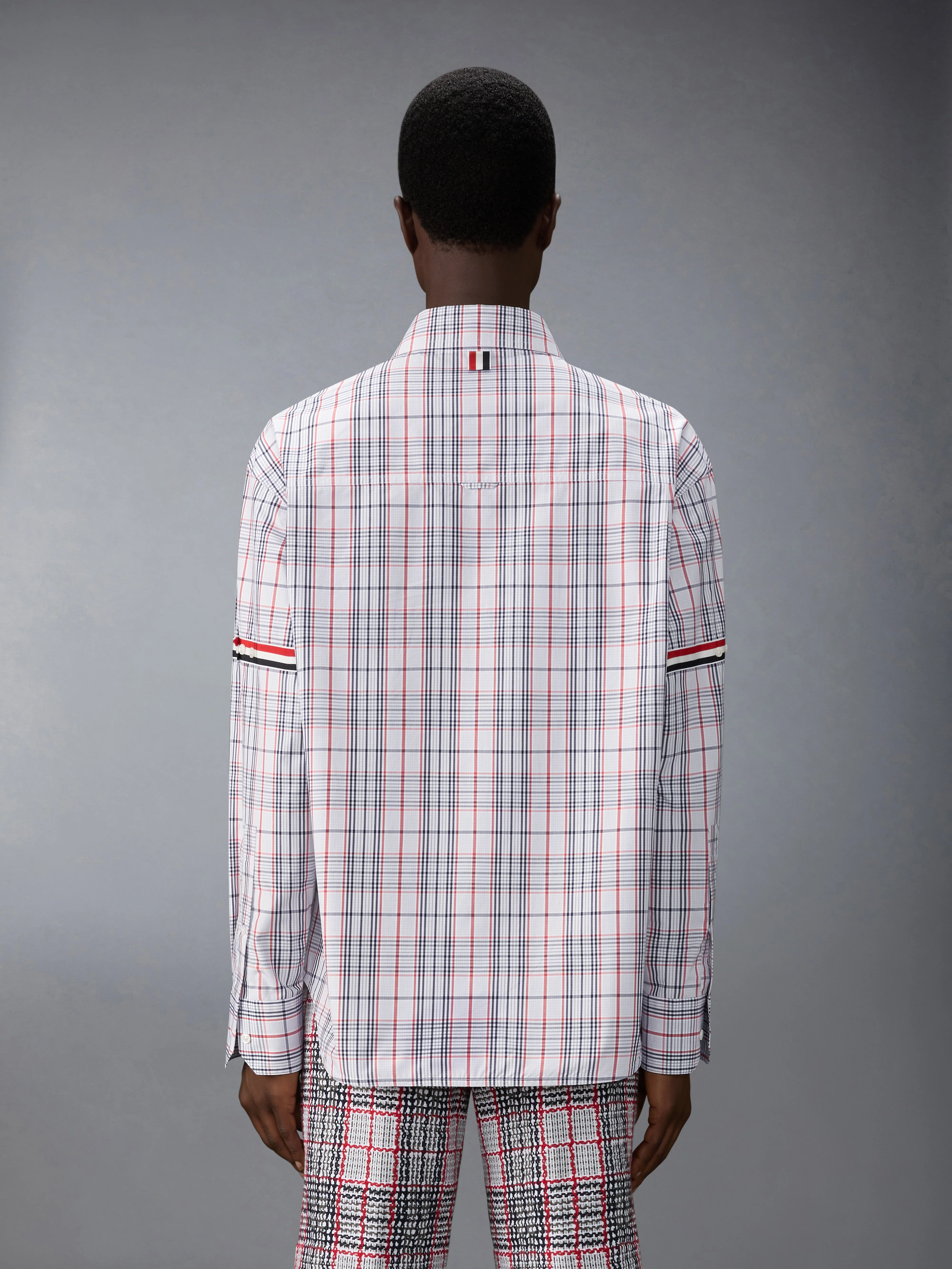 PLAID CHECK POPLIN ARMBAND OVERSIZED SHIRT - Image 3