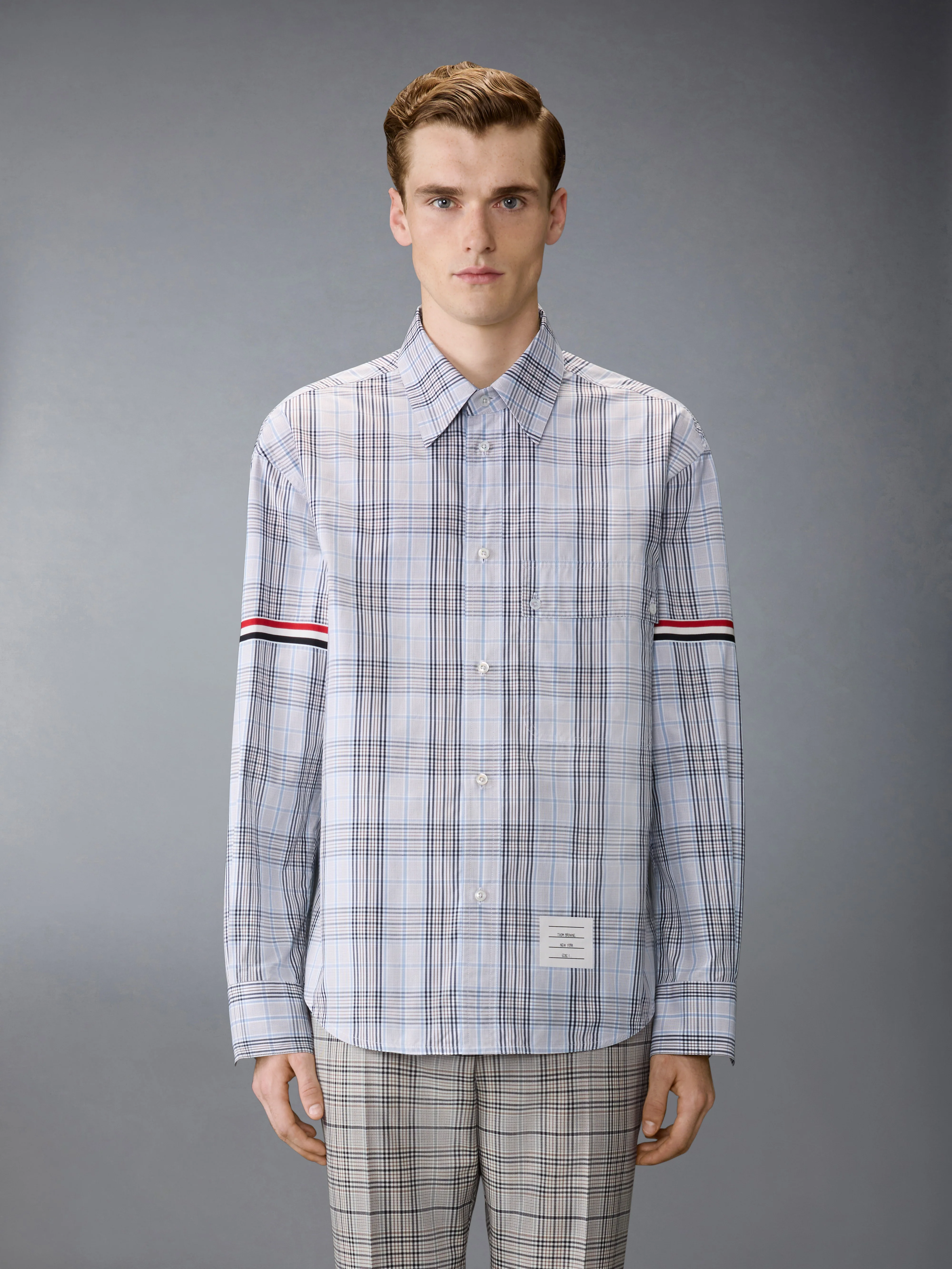 PLAID CHECK POPLIN ARMBAND OVERSIZED SHIRT - Image 2