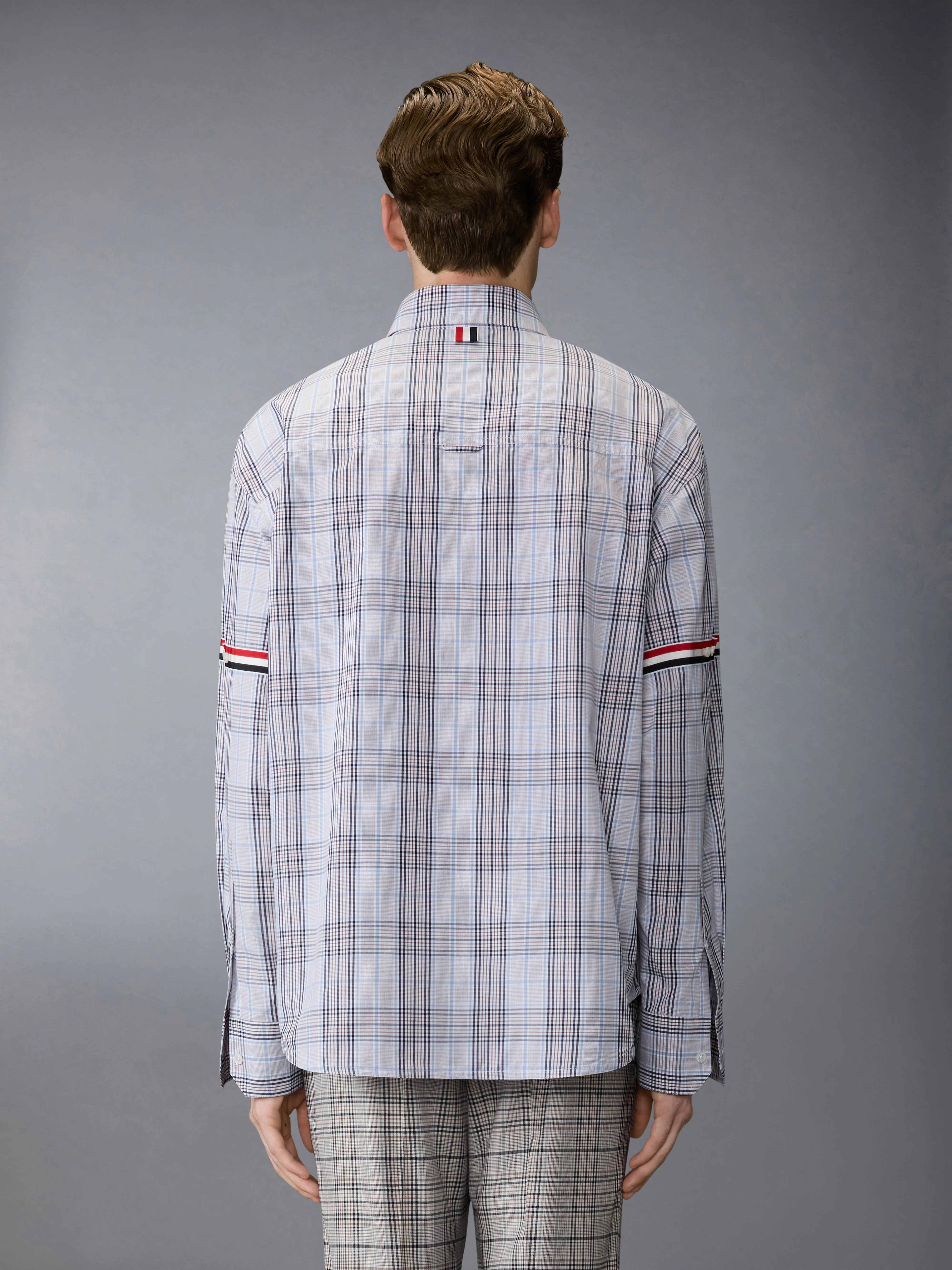 PLAID CHECK POPLIN ARMBAND OVERSIZED SHIRT - Image 3