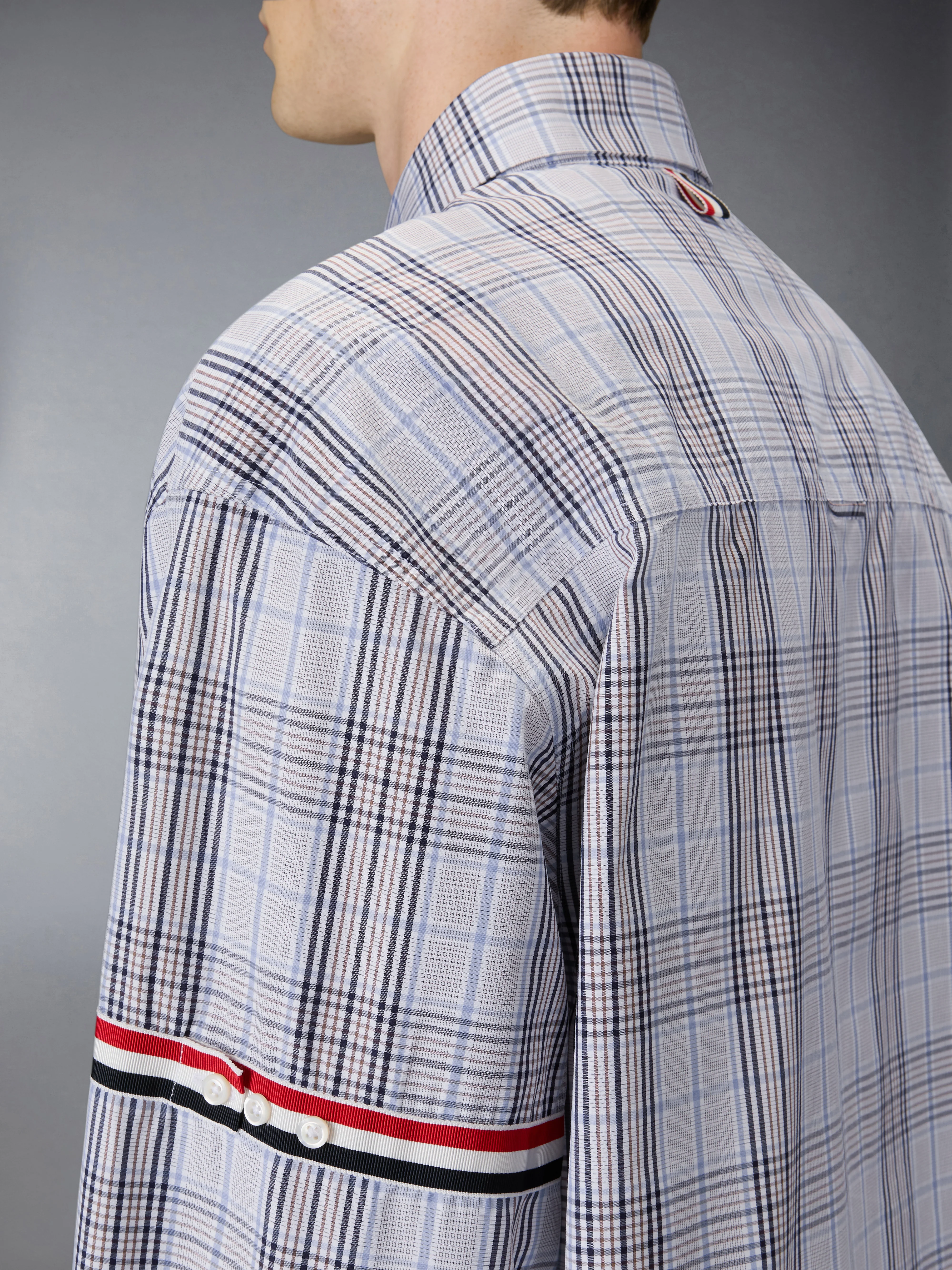 PLAID CHECK POPLIN ARMBAND OVERSIZED SHIRT - Image 5
