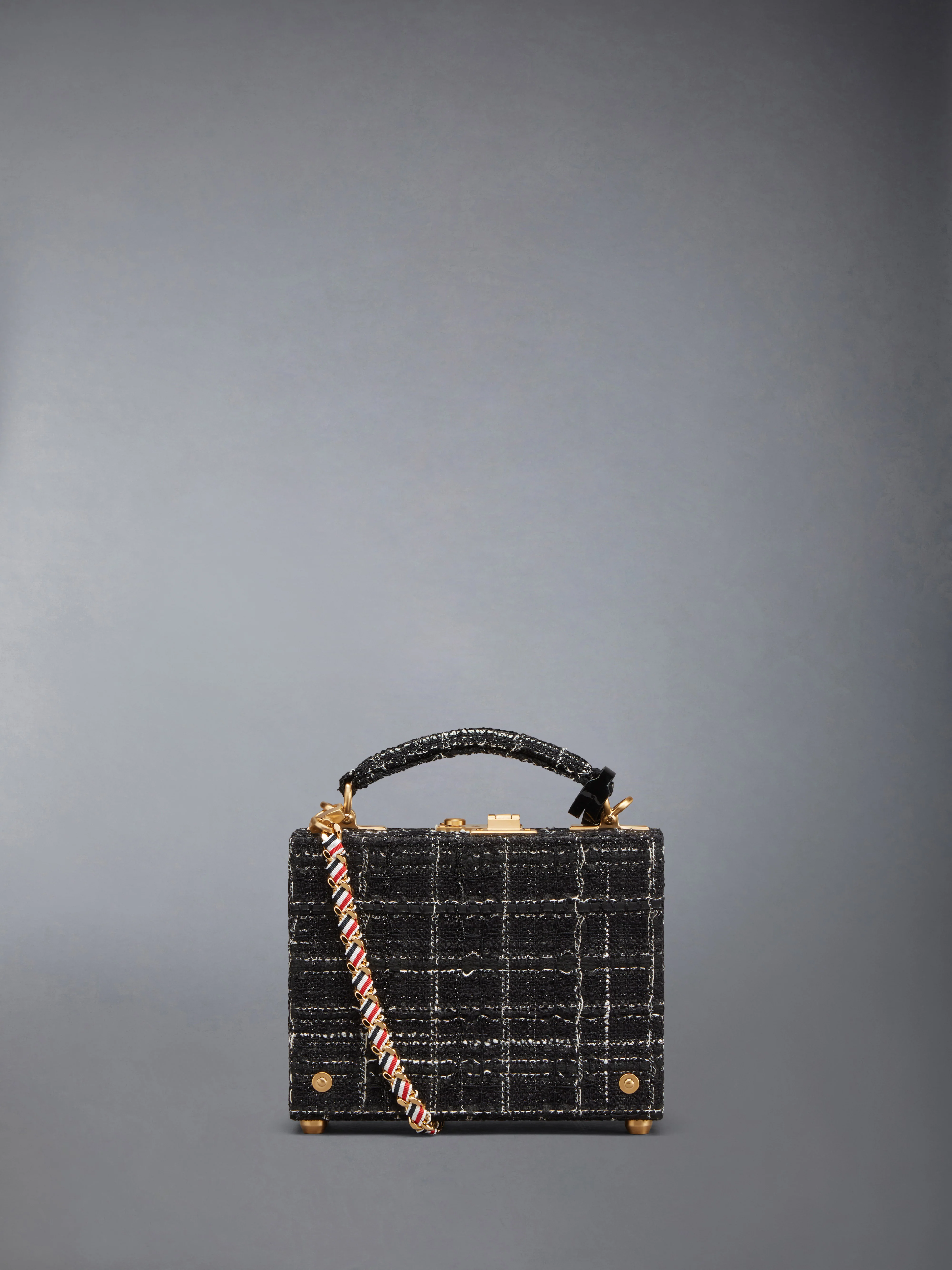 PLAID RIBBON TWEED MICRO ATTACHE CASE - Image 3