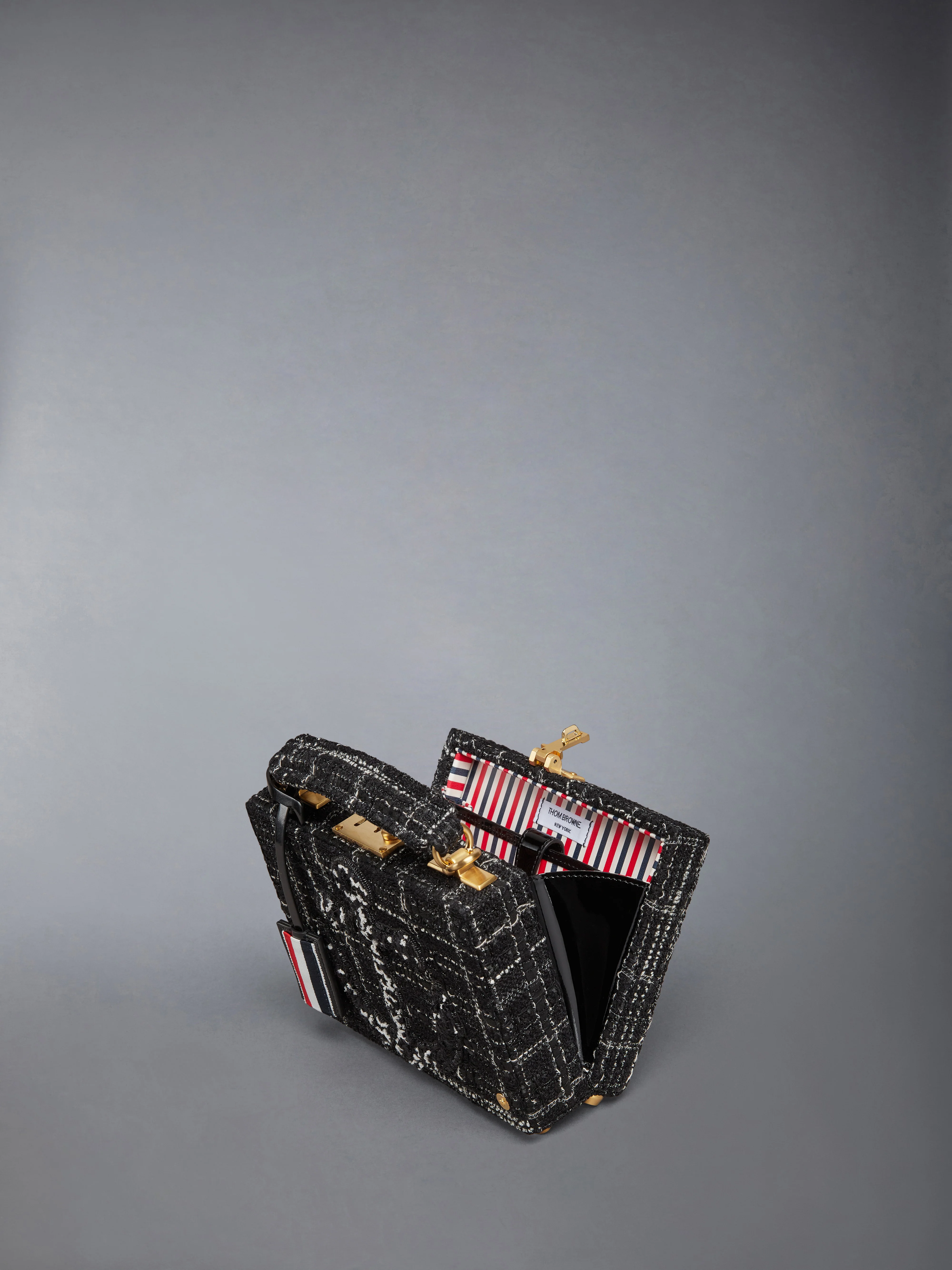 PLAID RIBBON TWEED MICRO ATTACHE CASE - Image 4