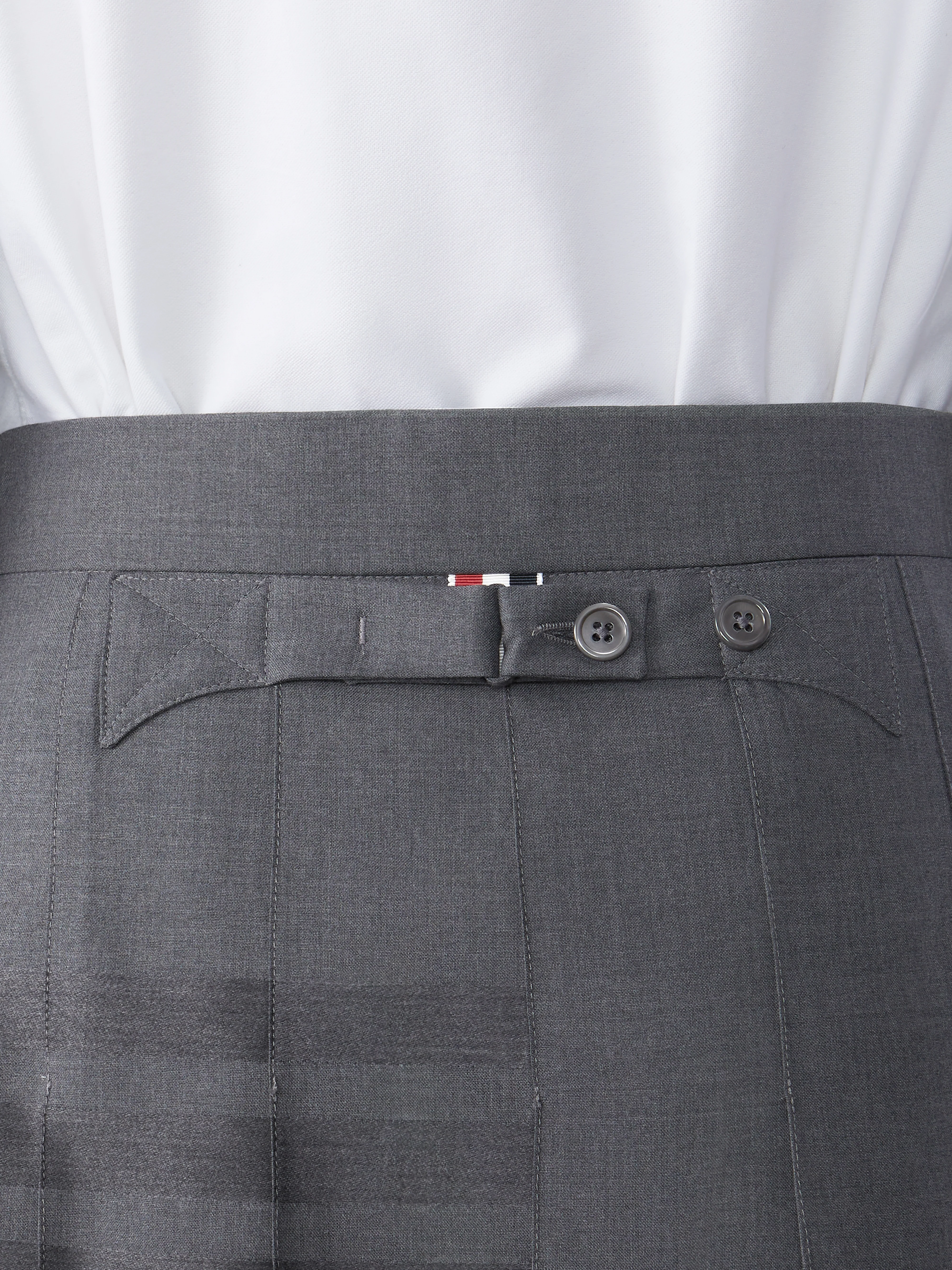PLAIN WEAVE 4-BAR BACKSTRAP PLEATED SKIRT - Image 5
