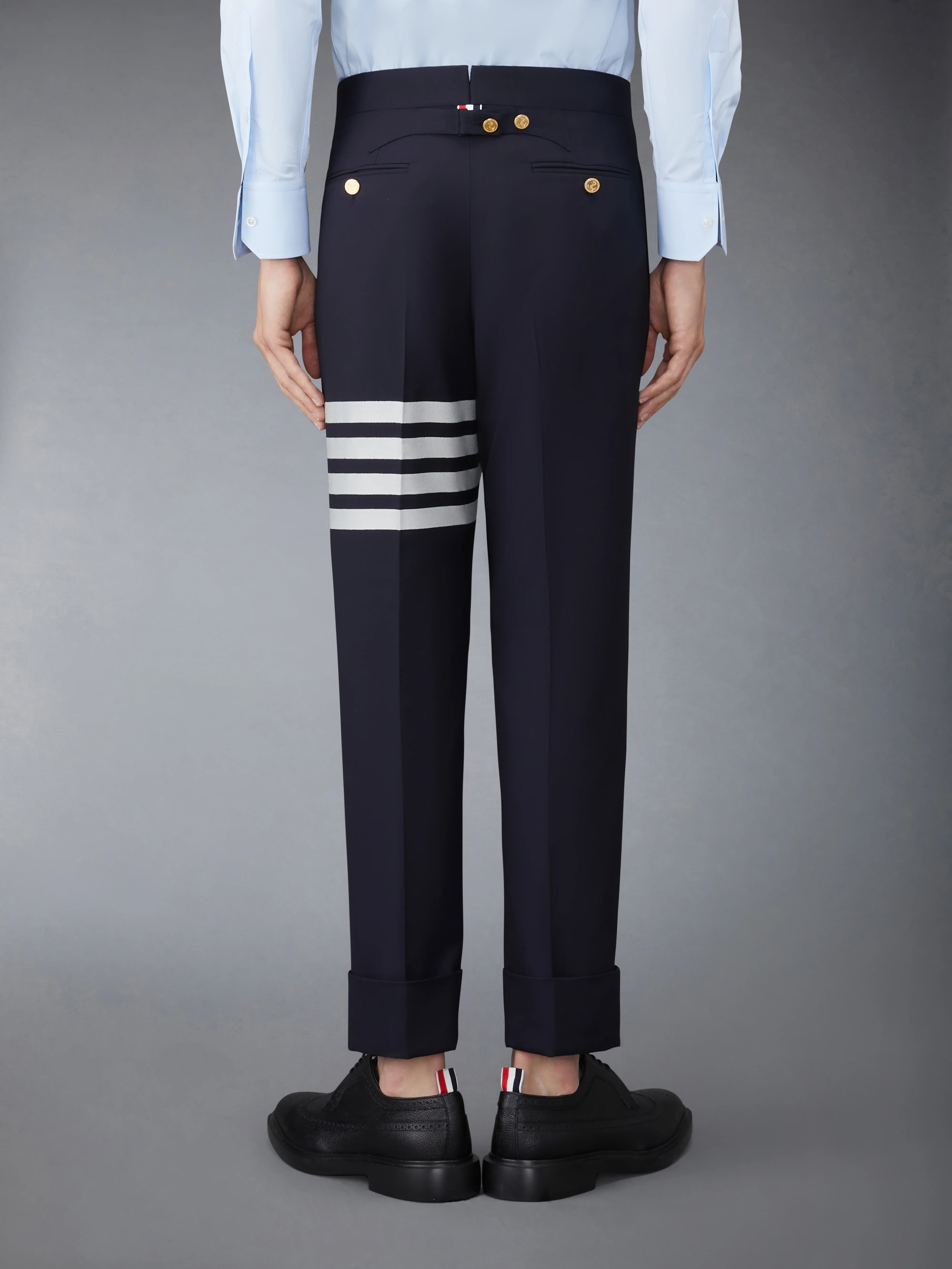 PLAIN WEAVE  4-BAR BACKSTRAP TROUSER - Image 2