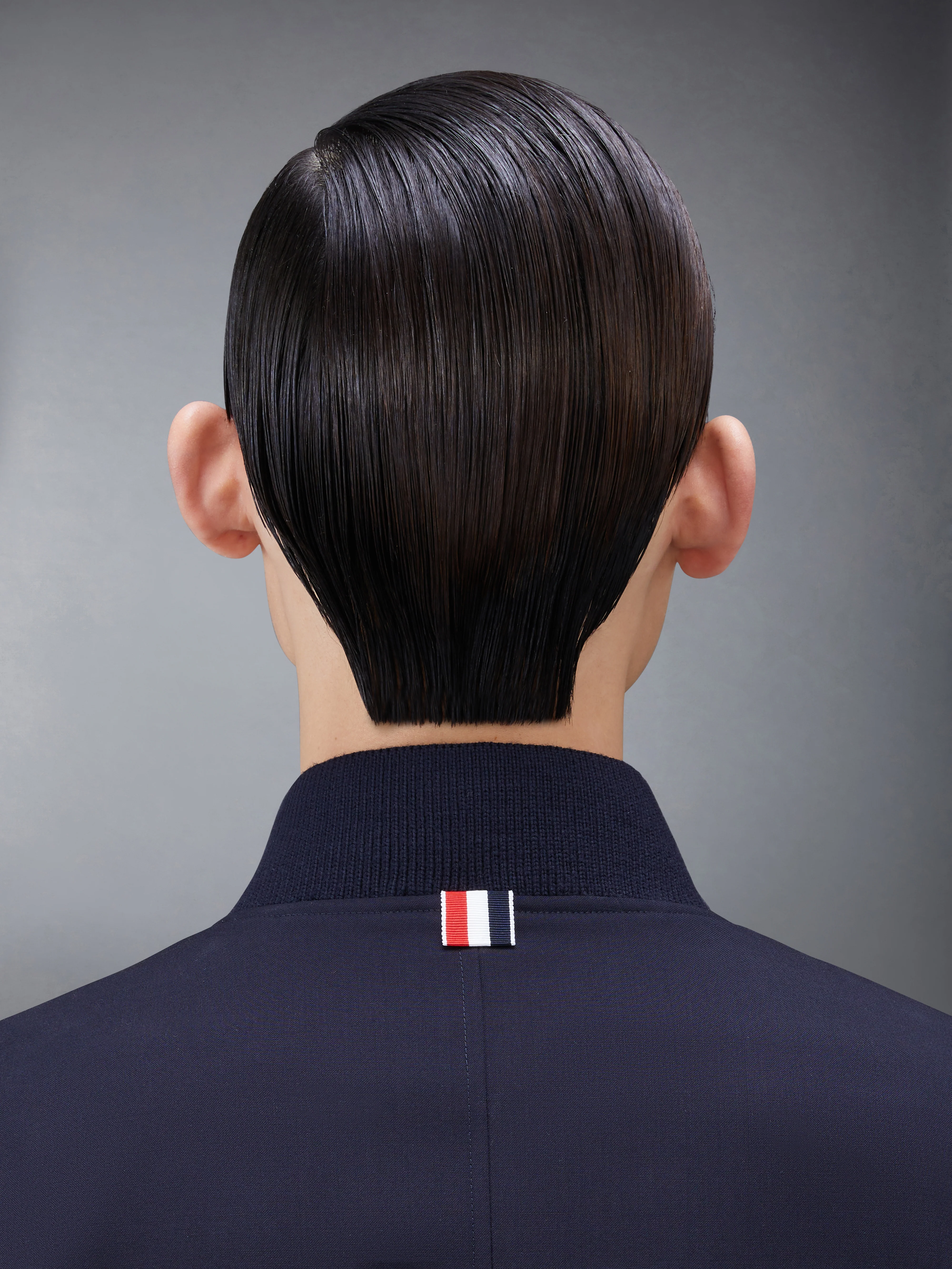 PLAIN WEAVE 4-BAR KNIT RIB BLOUSON JACKET - Image 5