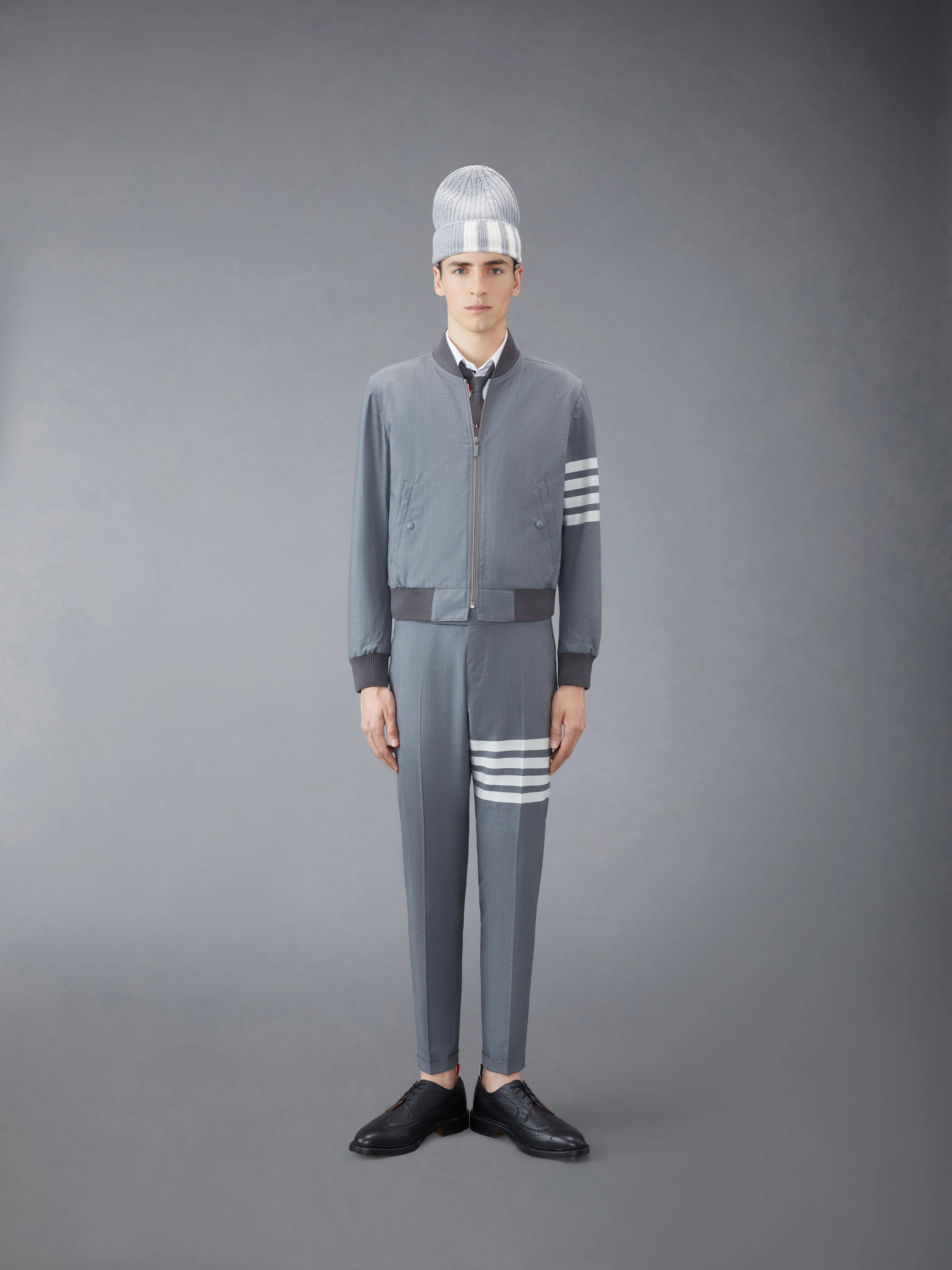 PLAIN WEAVE 4-BAR LOW RISE TROUSERS - Image 4