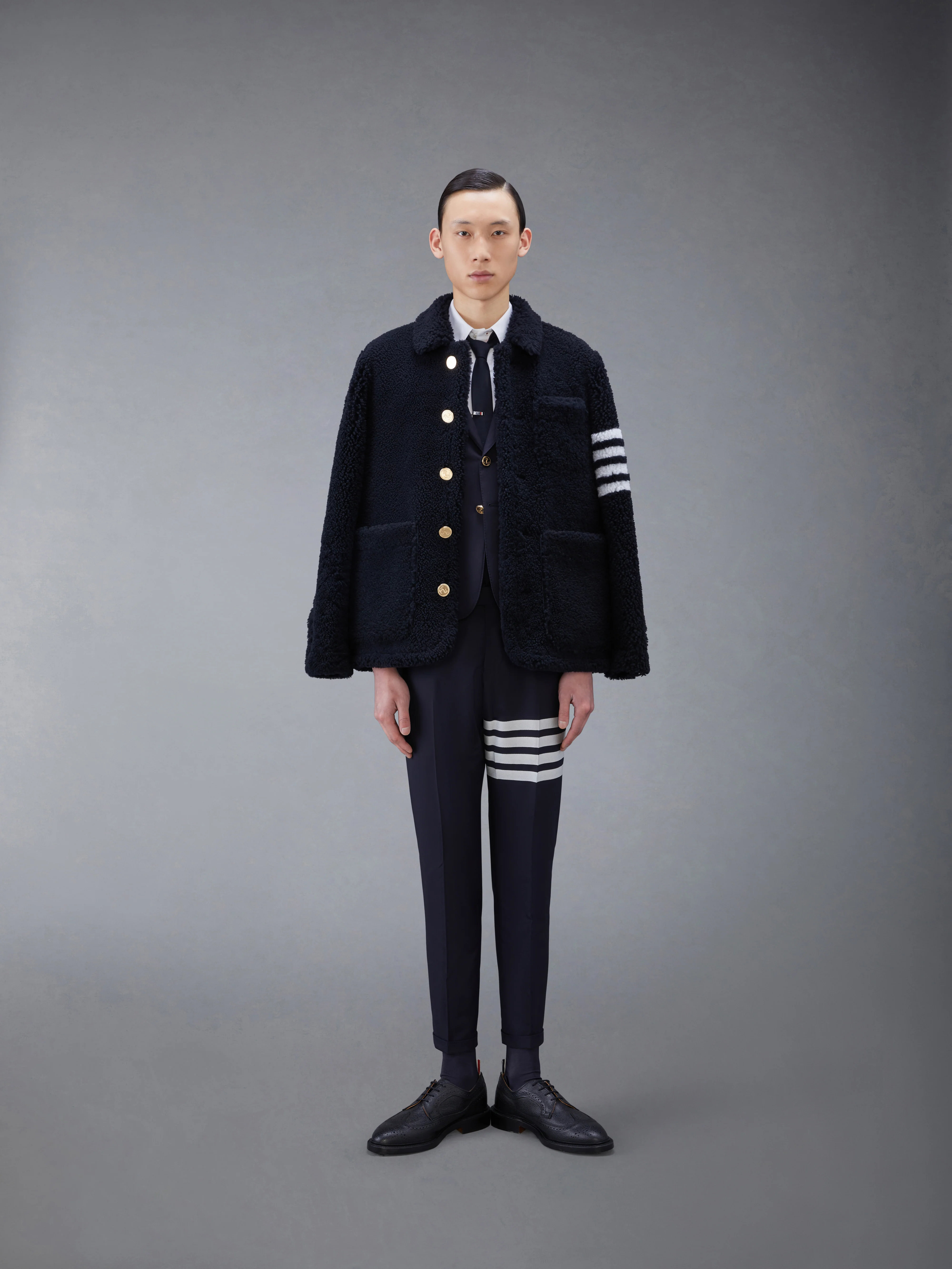 PLAIN WEAVE 4-BAR LOW RISE TROUSERS - Image 4