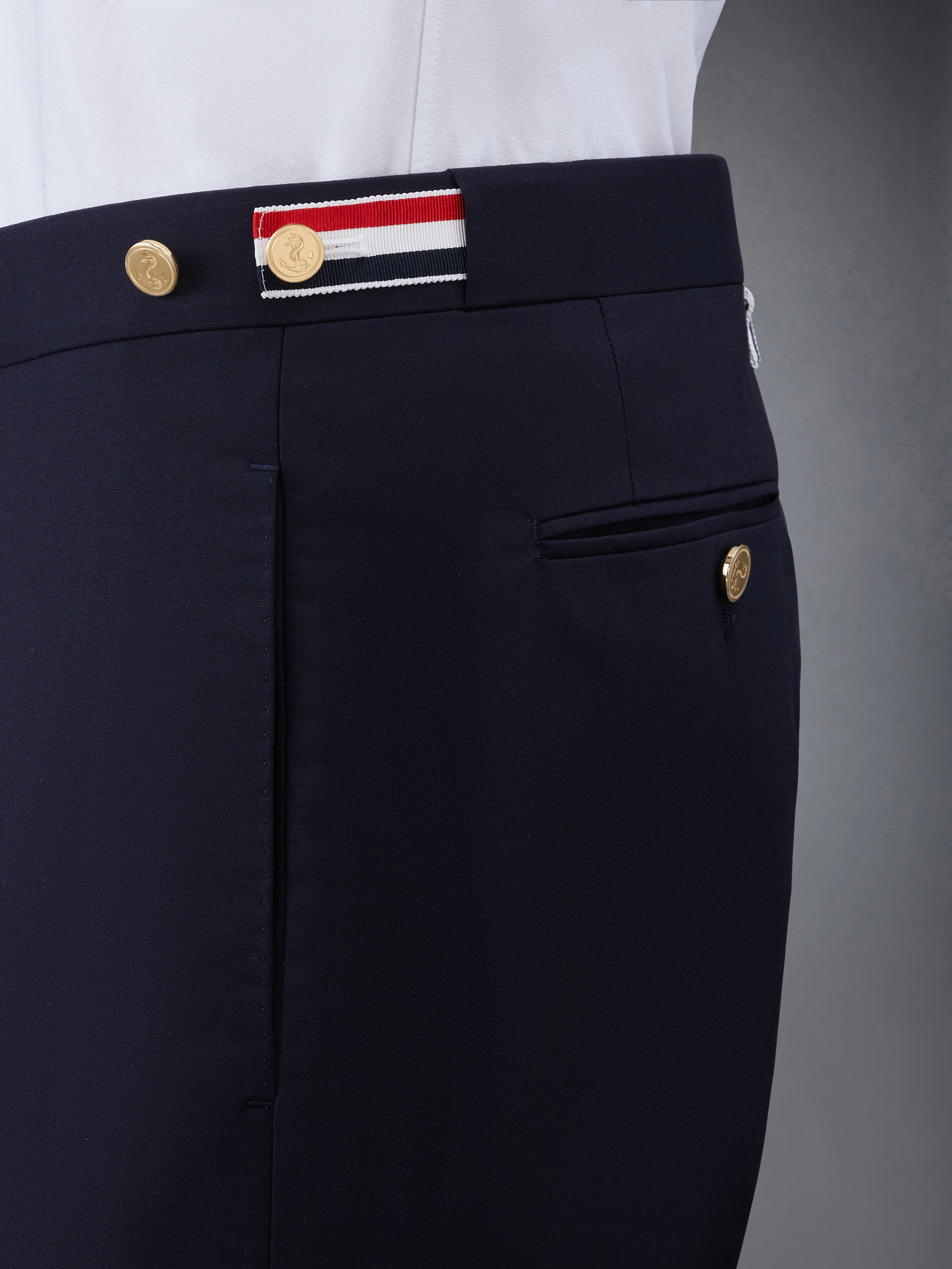 PLAIN WEAVE 4-BAR LOW RISE TROUSERS - Image 5