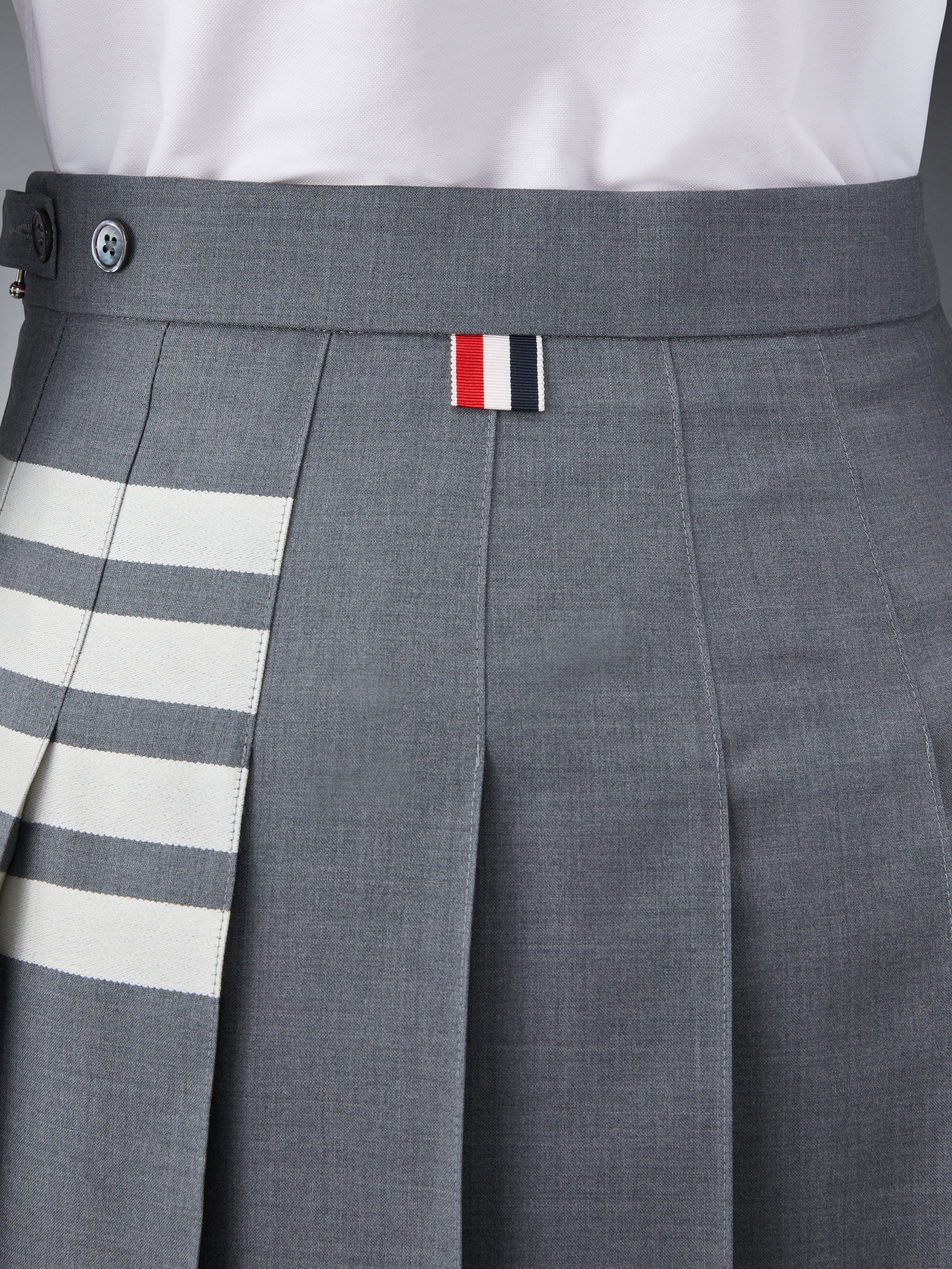 PLAIN WEAVE 4-BAR PLEATED MINI SKIRT - Image 6